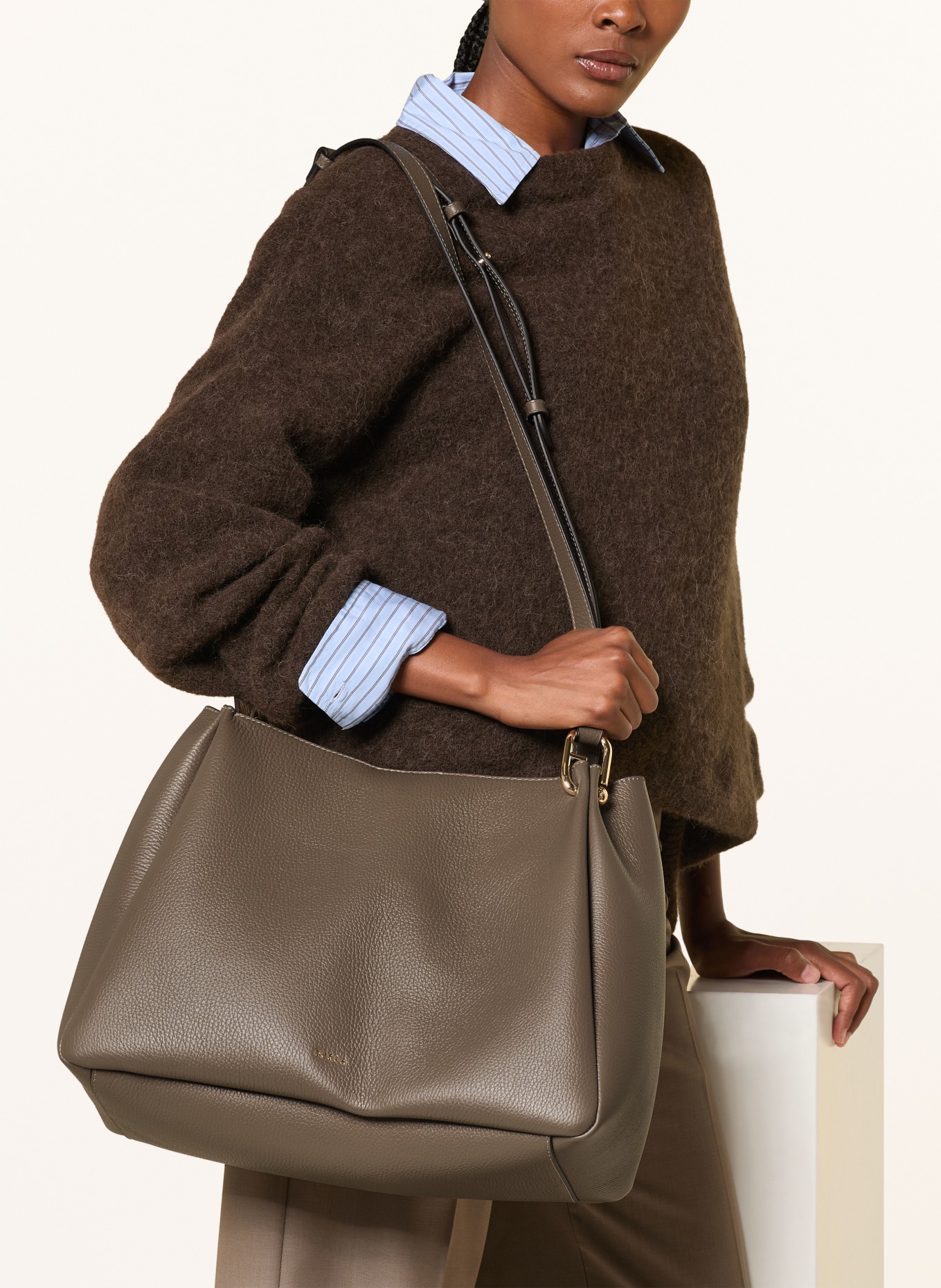 FURLA Shopper NUVOLA LARGE: KHAKI