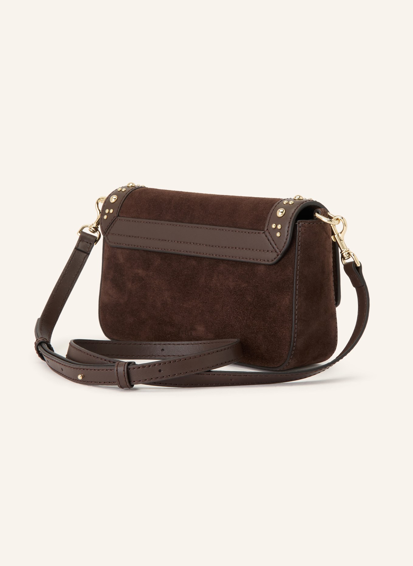 FURLA IRIDE SMALL Crossbody Bag with Studs: DARK BROWN / GOLD