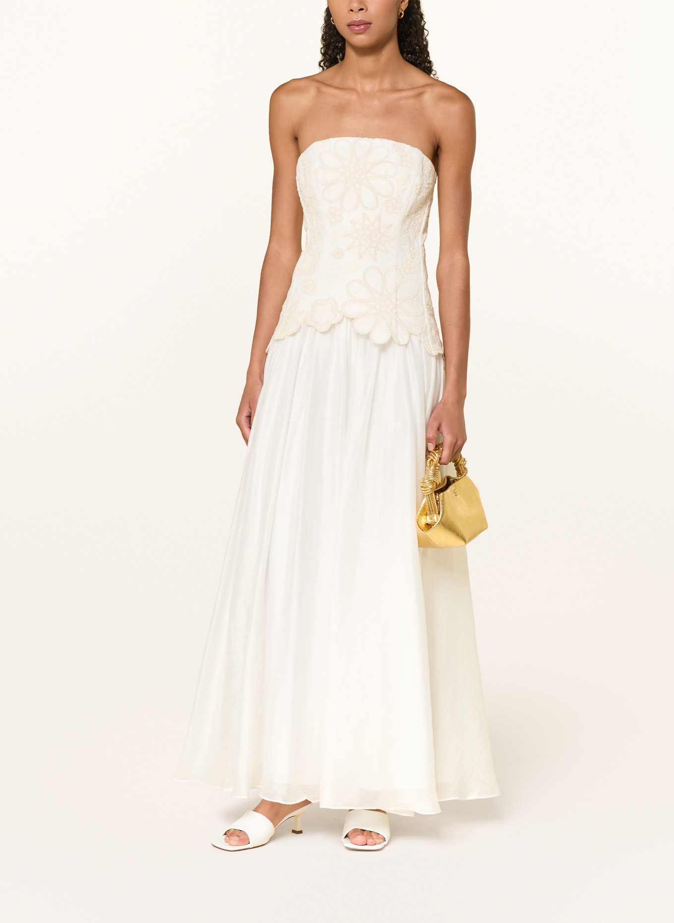 Aje. GIA Off-the-shoulder dress: WHITE / CREAM