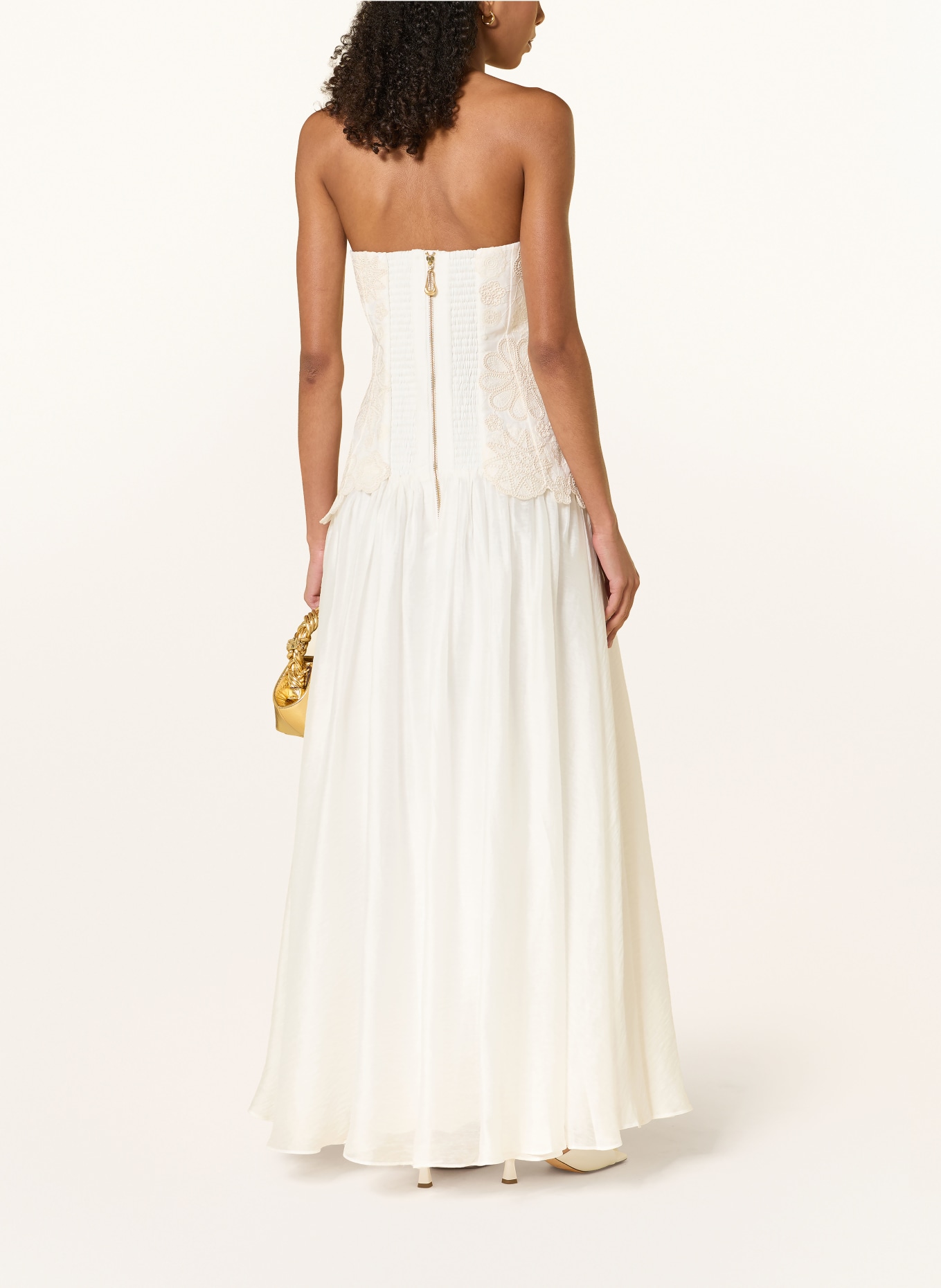 Aje. GIA Off-the-shoulder dress: WHITE / CREAM