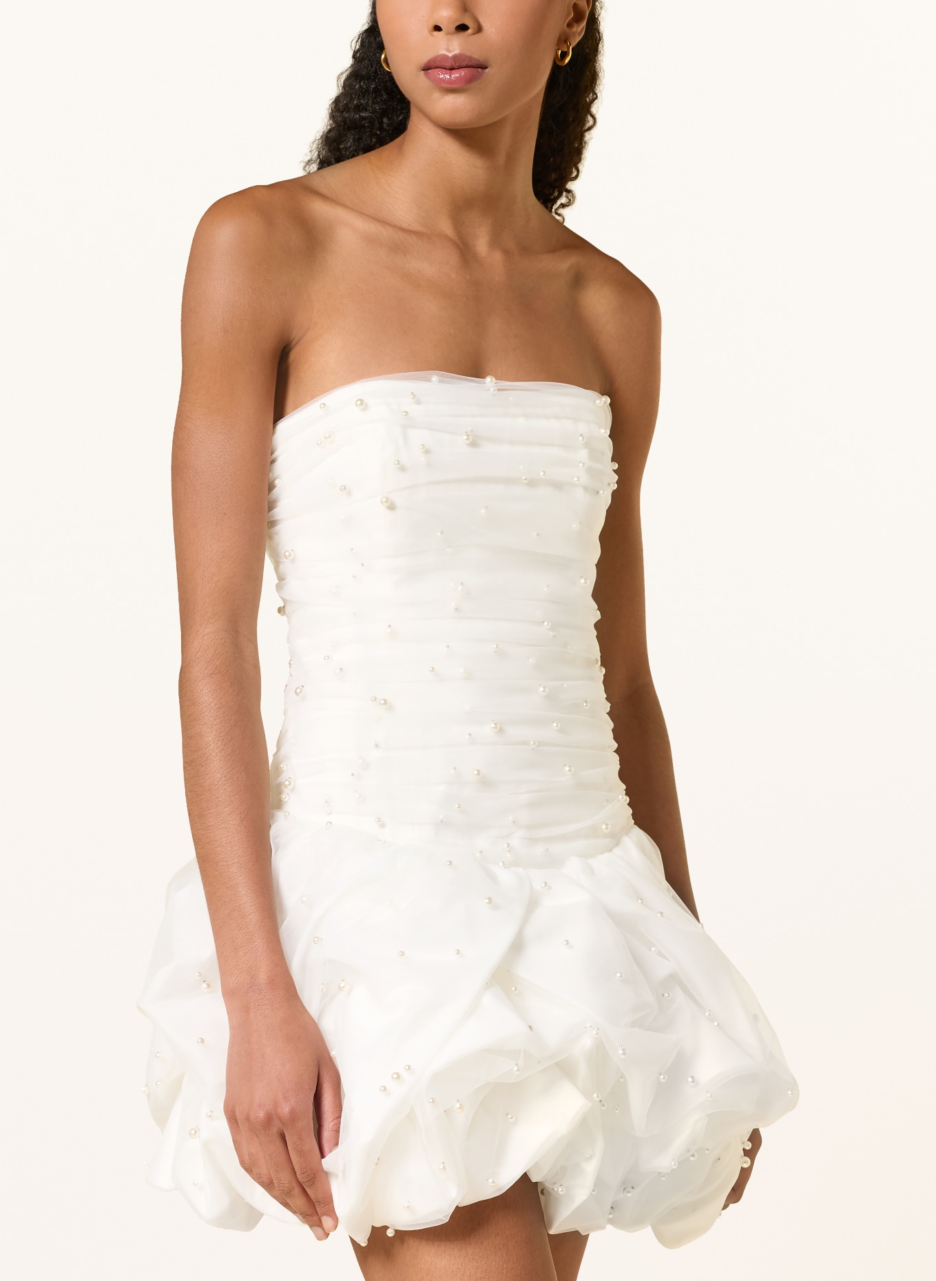 Aje. JUNIPER cocktail dress with decorative beads: WHITE