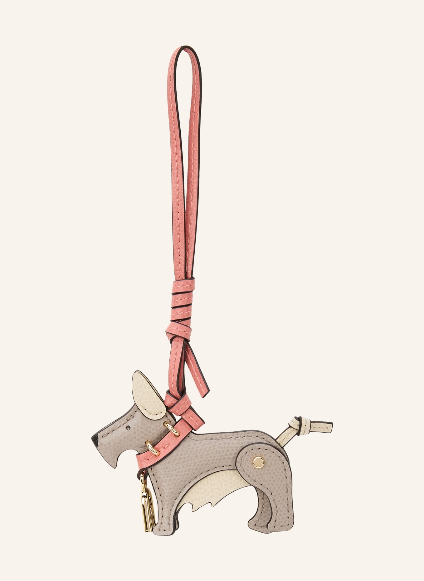 FURLA Bag charm: GRAY / DUSKY PINK / CREAM