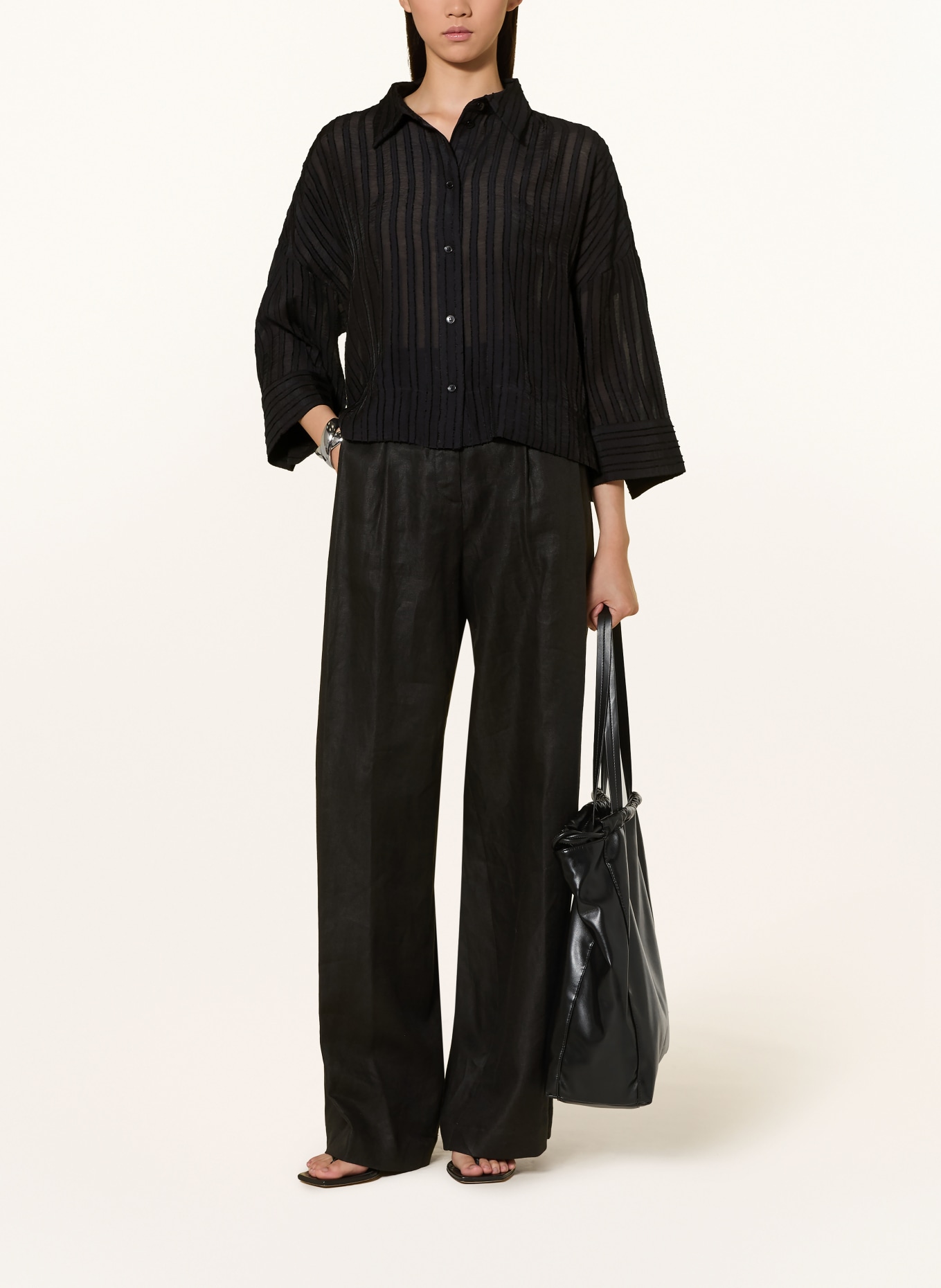 someday ZADINA blouse with 3/4 sleeves: BLACK