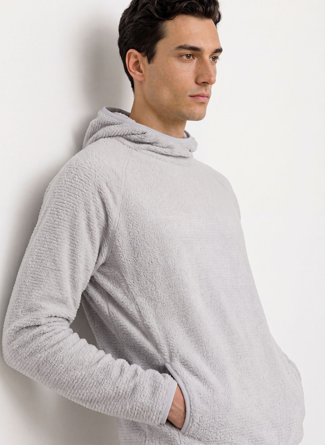 me°ru' Fleecehoodie ALLENTOWN: LICHTGRIJS