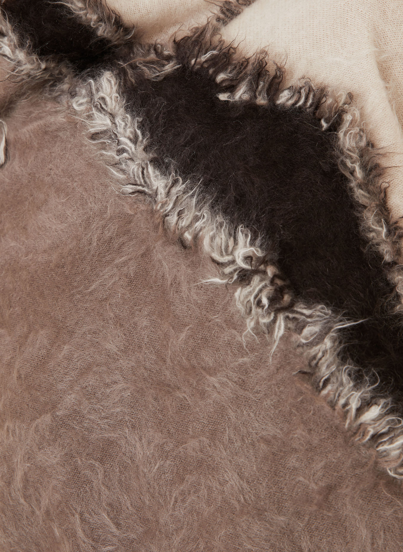 IRIS von ARNIM Pull à col roulé en cachemire: TAUPE / MARRON FONCÉ / ÉCRU