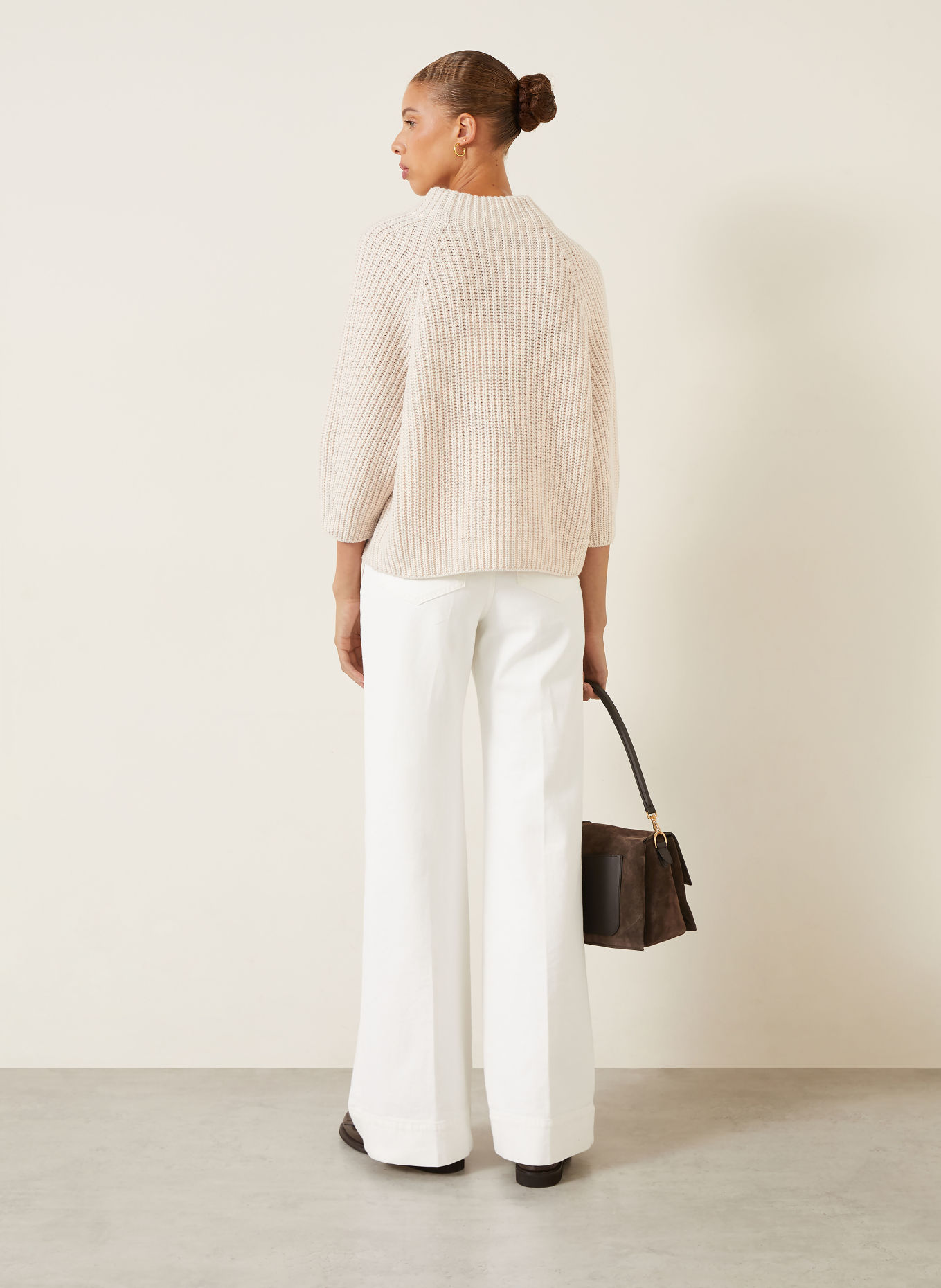 IRIS von ARNIM Pull en cachemire FALLOU à manches 3/4: CRÈME