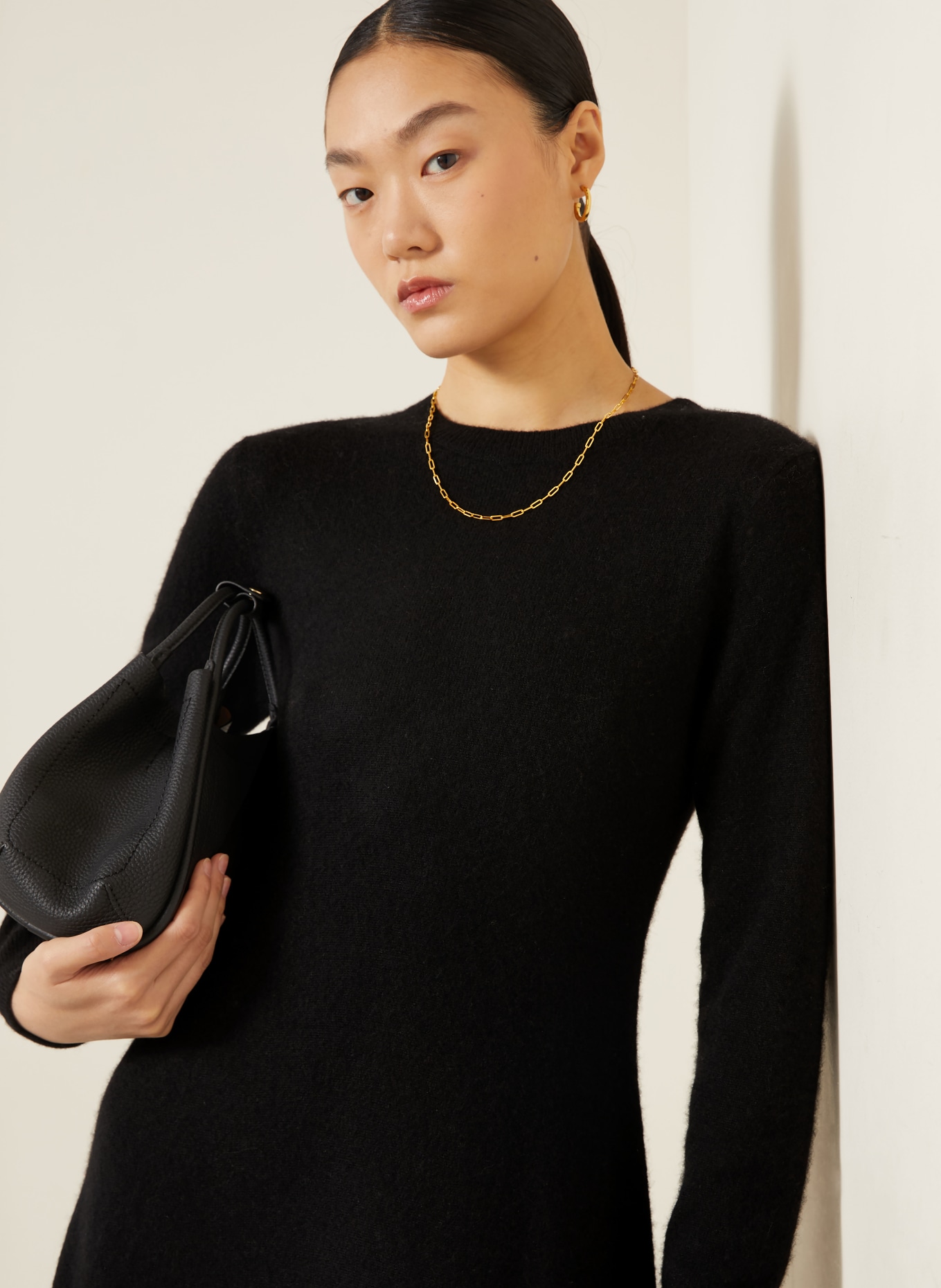 IRIS von ARNIM Strickkleid RONA mit Cashmere: SCHWARZ