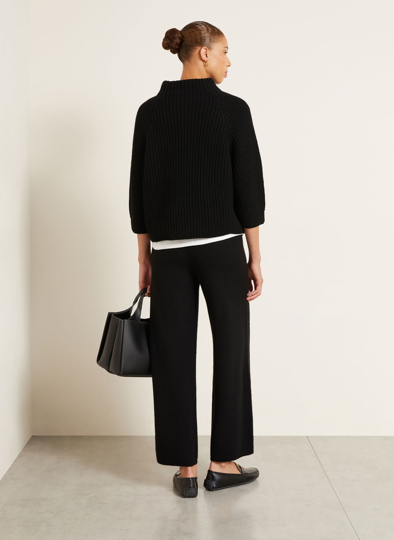 IRIS von ARNIM NIVELLE Knit Pants with Cashmere: BLACK