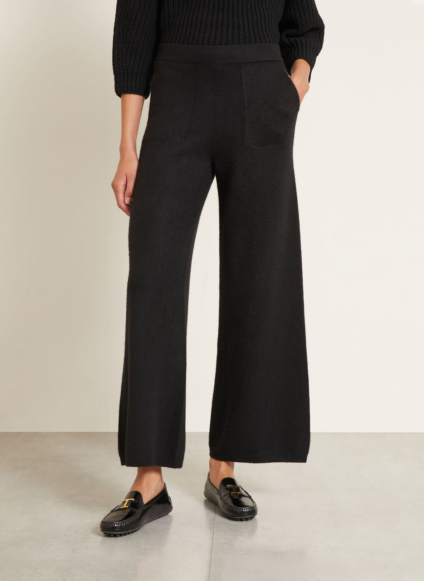 IRIS von ARNIM NIVELLE Knit Pants with Cashmere: BLACK