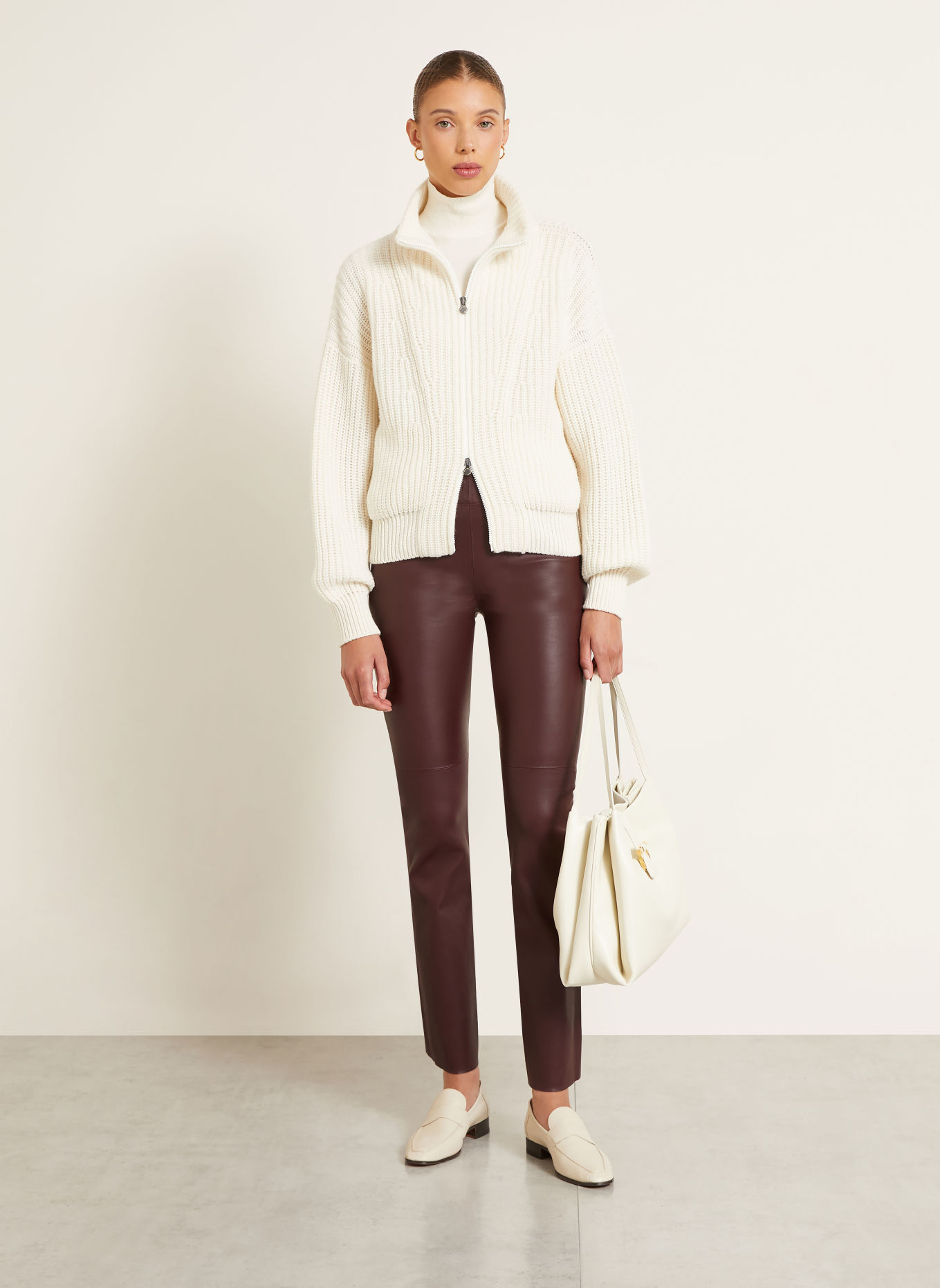 IRIS von ARNIM PHILINE Leather Pants: DARK RED