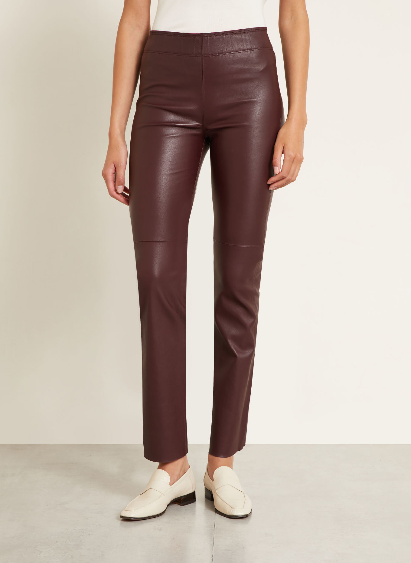 IRIS von ARNIM PHILINE Leather Pants: DARK RED