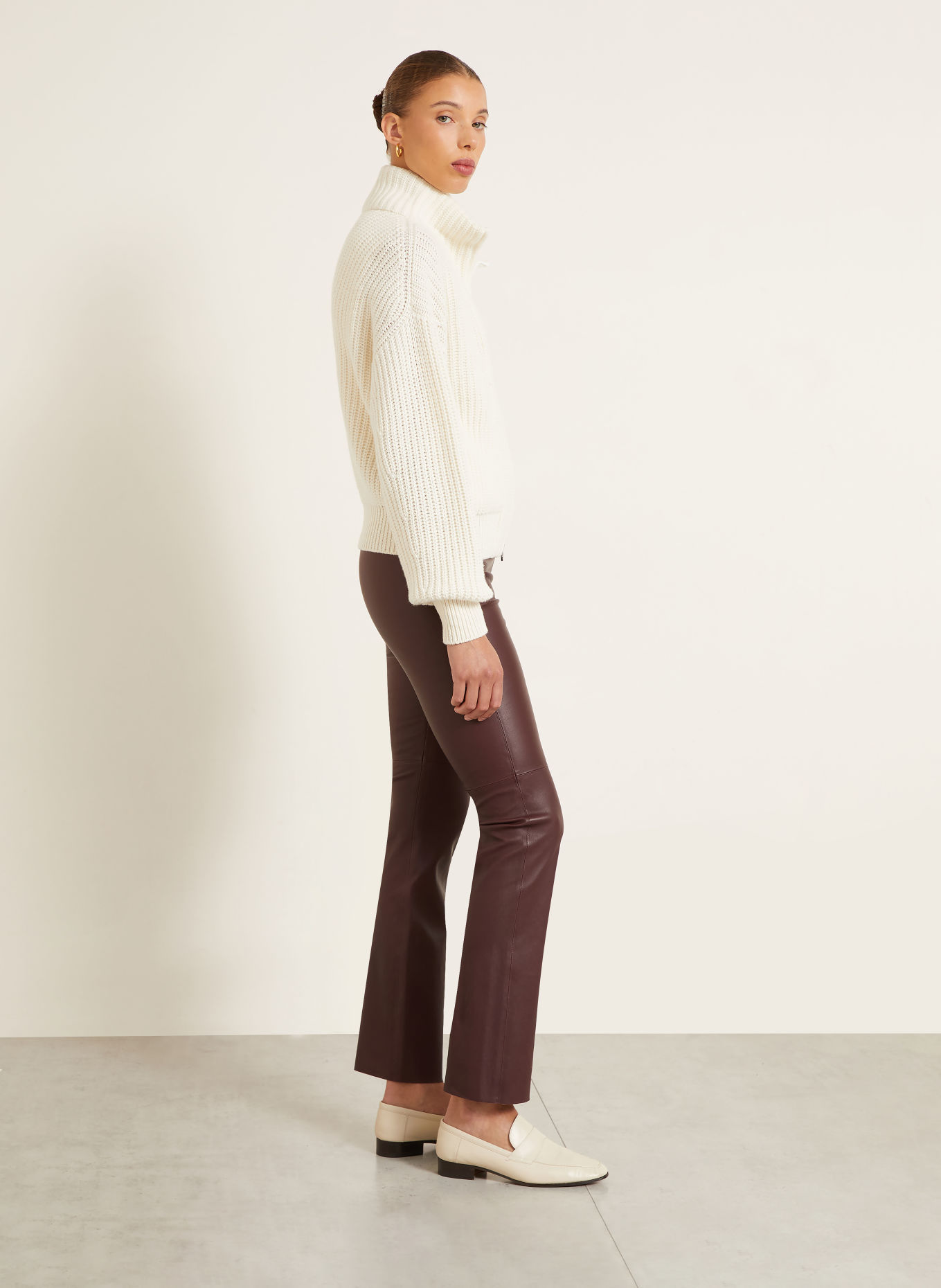 IRIS von ARNIM PHILINE Leather Pants: DARK RED