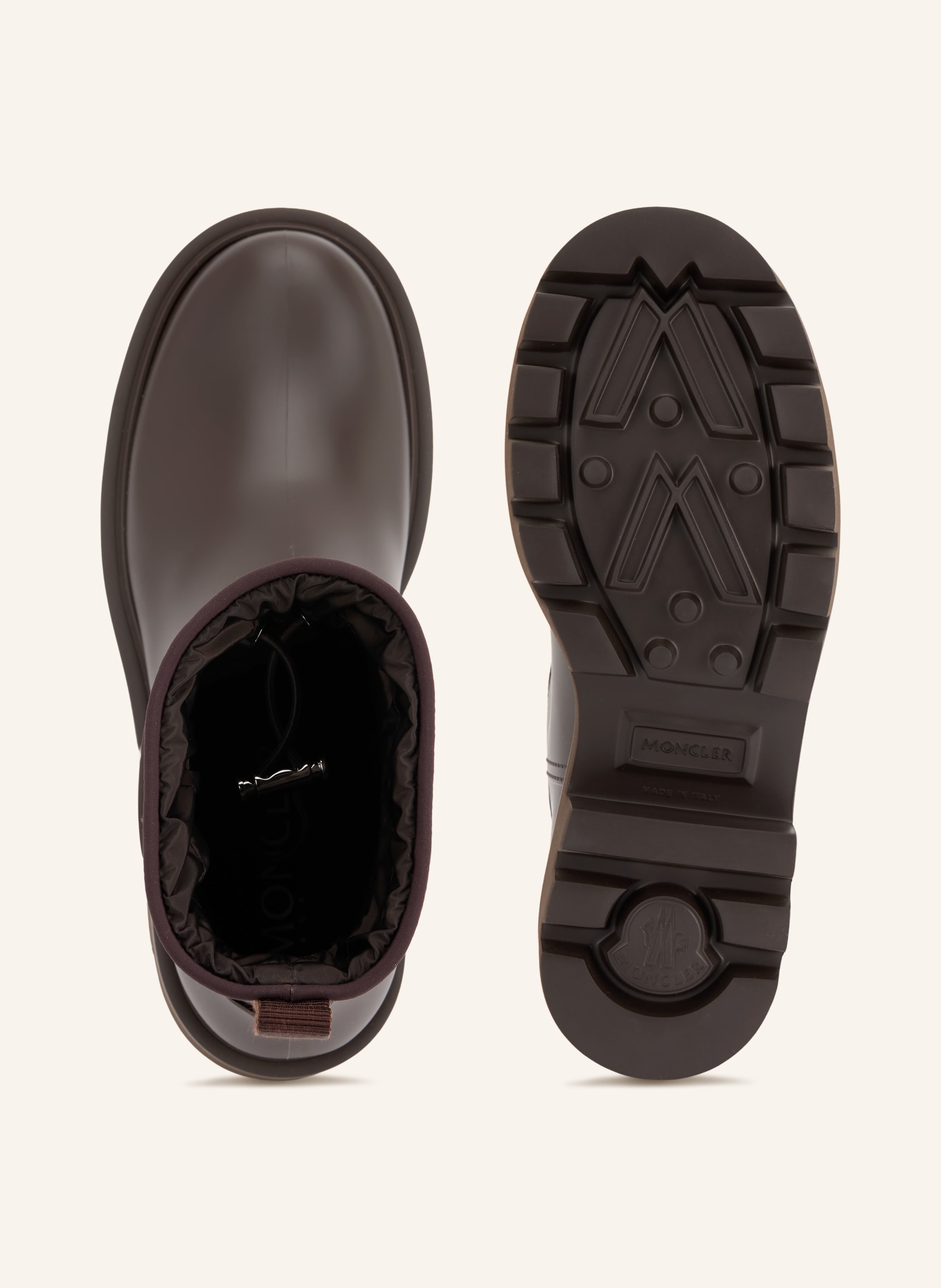MONCLER Gummistiefel KICKSTREAM: DUNKELBRAUN