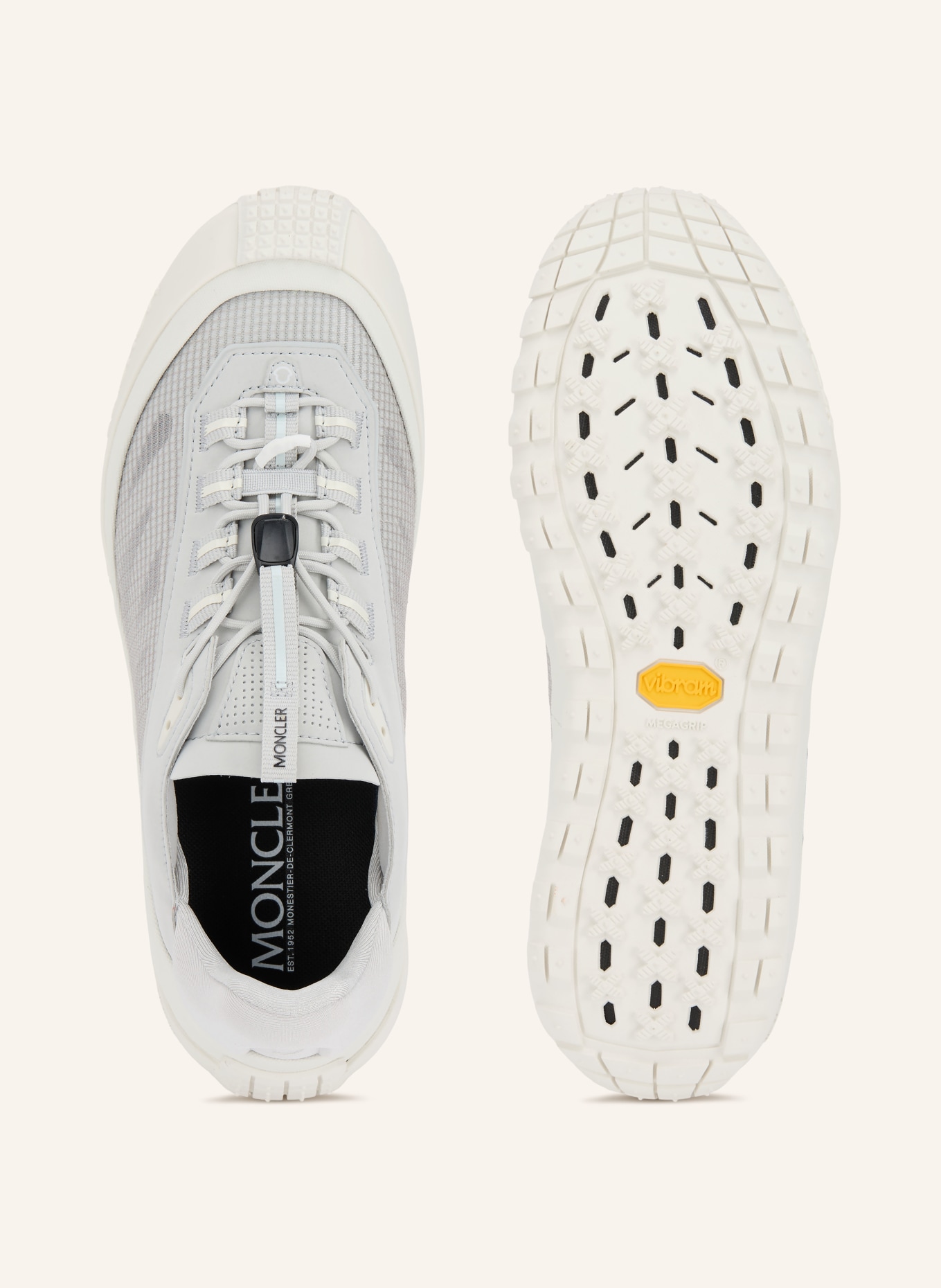 MONCLER TRAILGRIP LP Sneakers: LIGHT GRAY / ECRU / GRAY