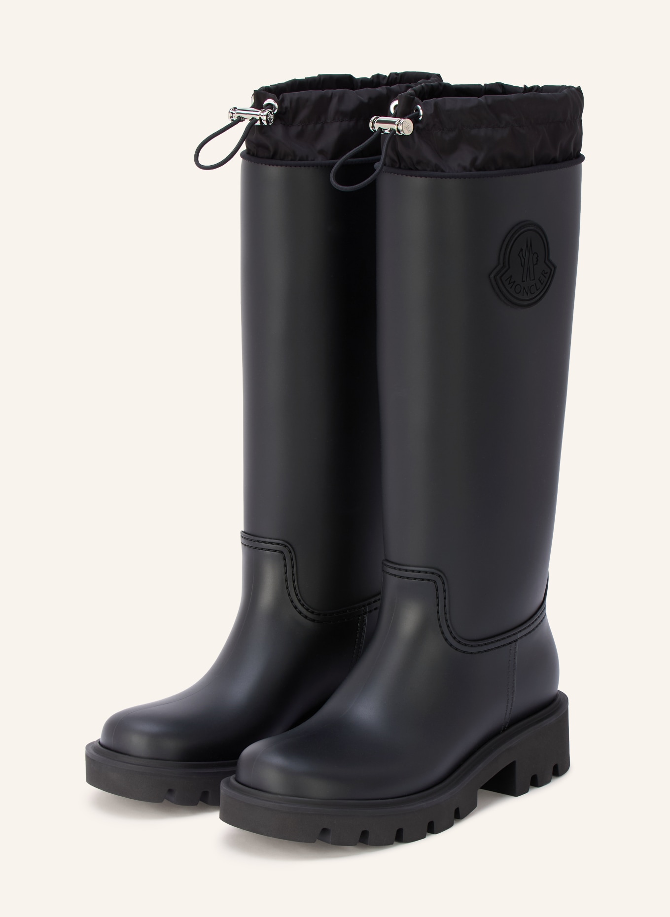 MONCLER KICKSTREAM Rain boots: BLACK / SILVER