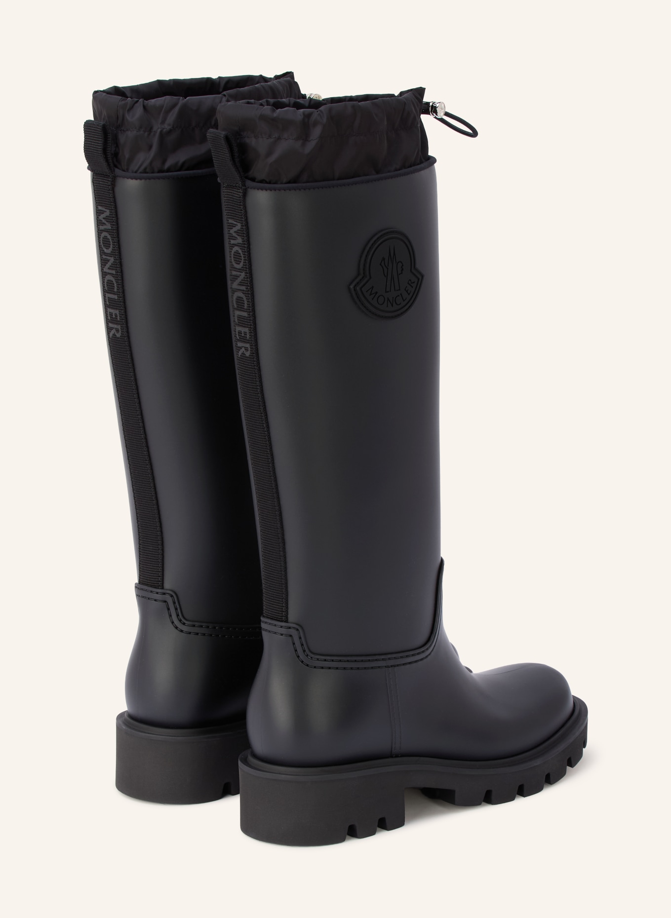 MONCLER KICKSTREAM Rain boots: BLACK / SILVER