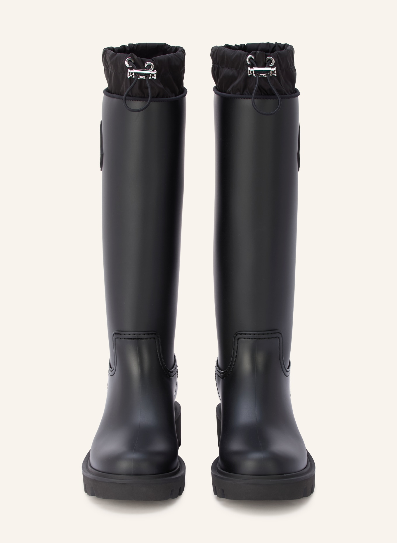 MONCLER KICKSTREAM Rain boots: BLACK / SILVER