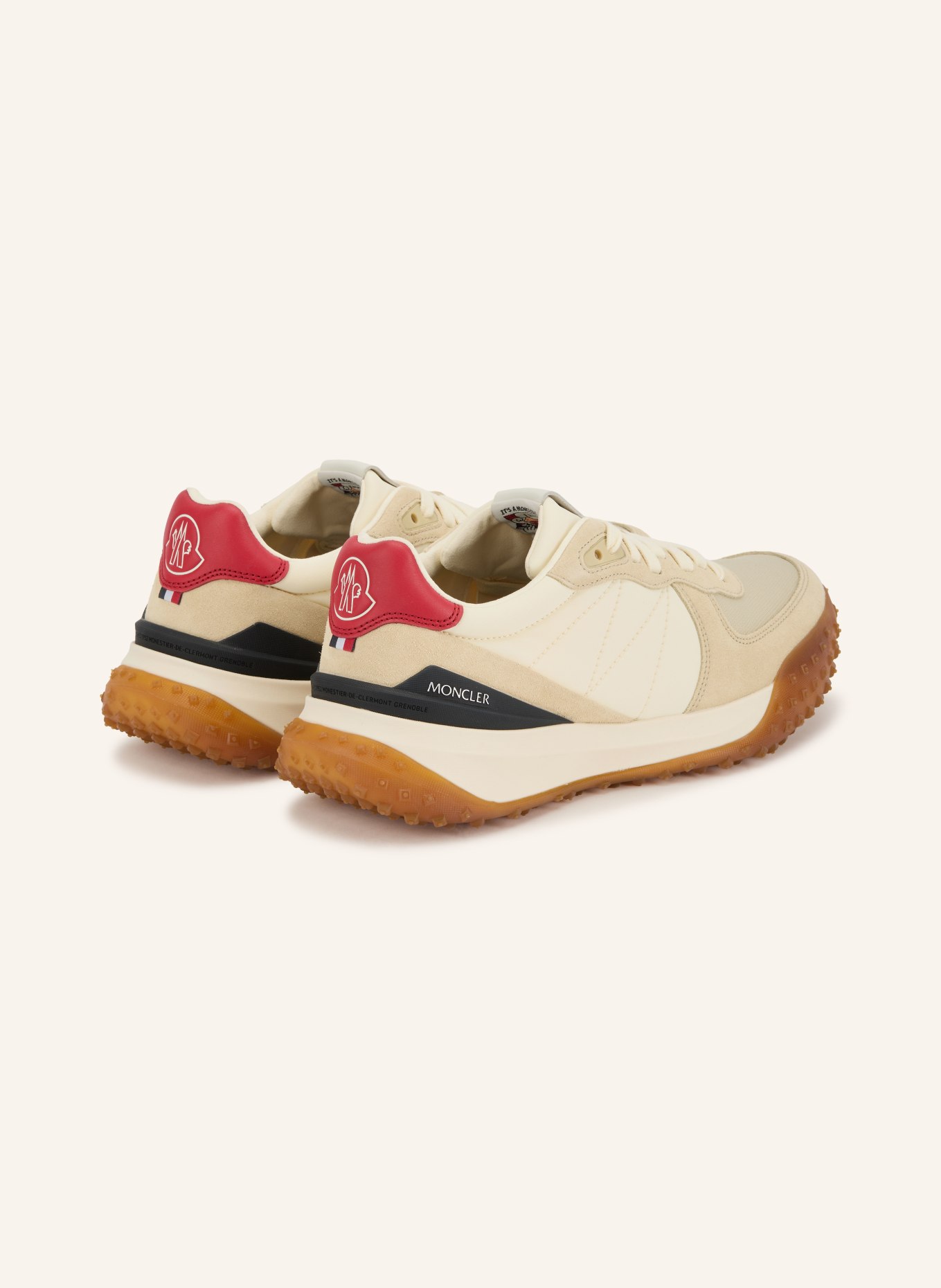 MONCLER CITY TREK Sneakers: CREAM / RED / DARK BLUE