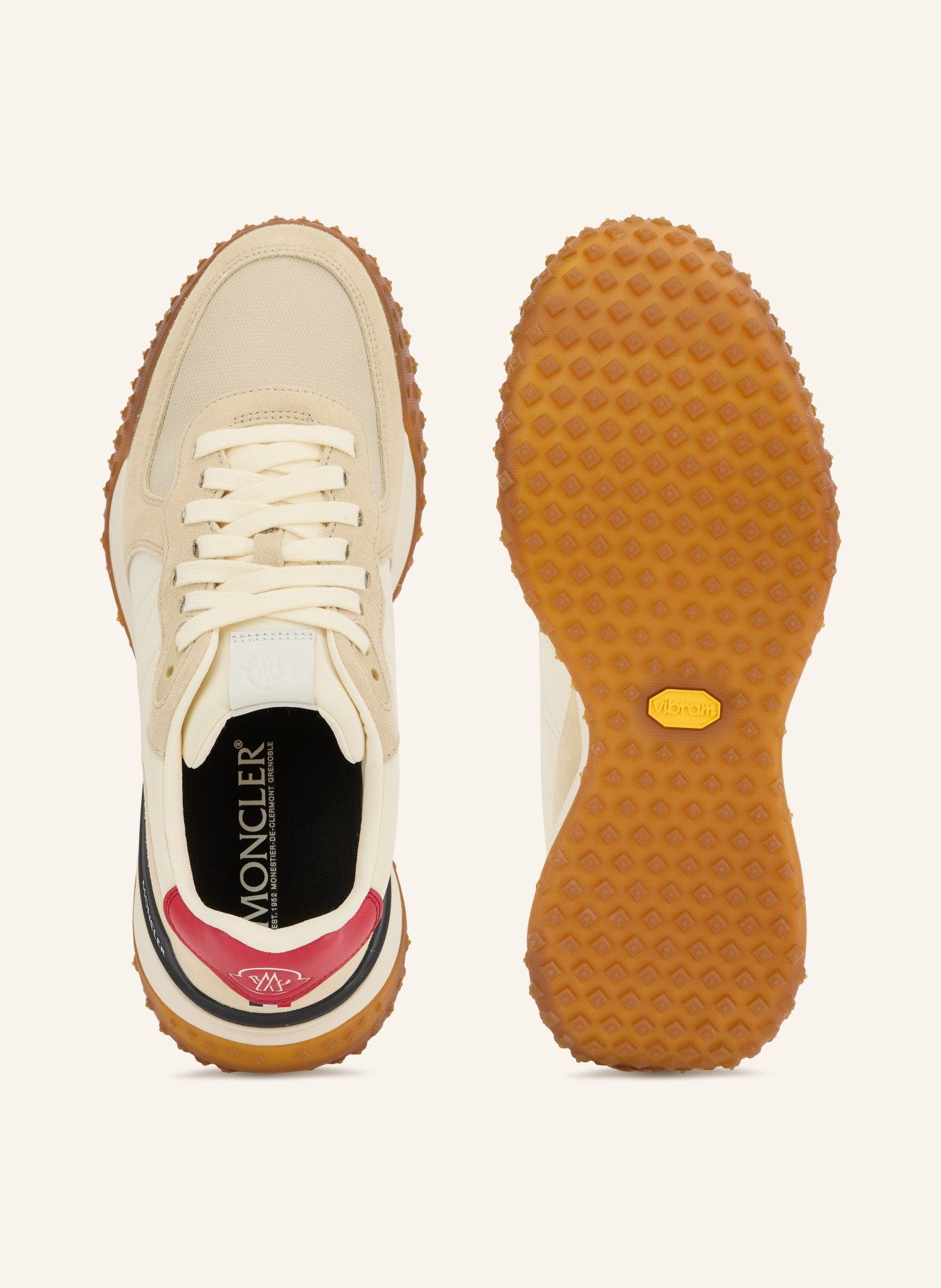 MONCLER CITY TREK Sneakers: CREAM / RED / DARK BLUE
