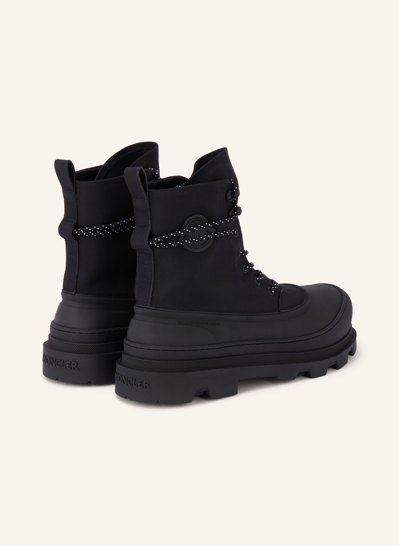 MONCLER Šněrovací boty VERA SHEAL: ČERNÁ / BÍLÁ