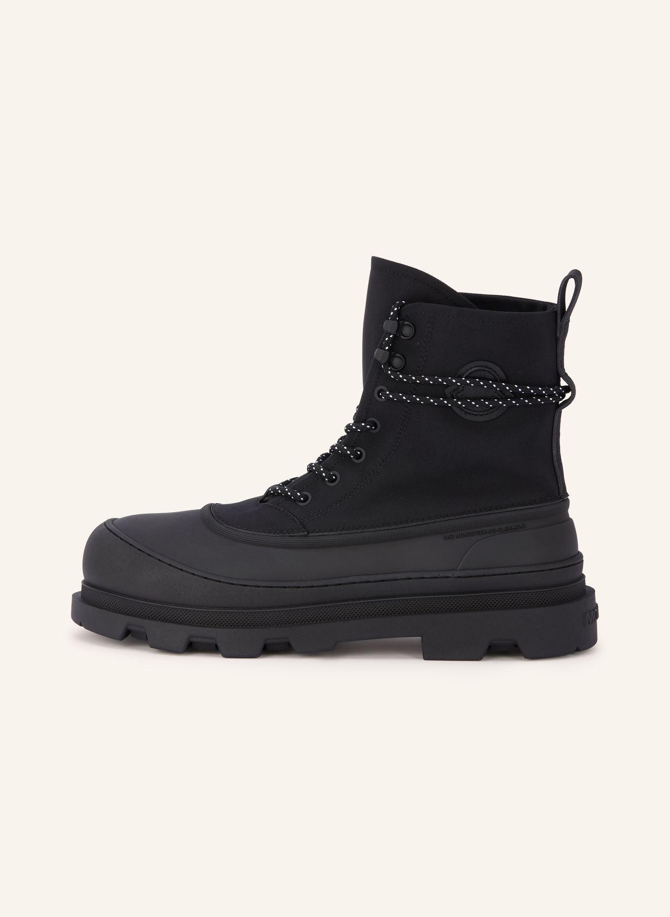 MONCLER Šněrovací boty VERA SHEAL: ČERNÁ / BÍLÁ