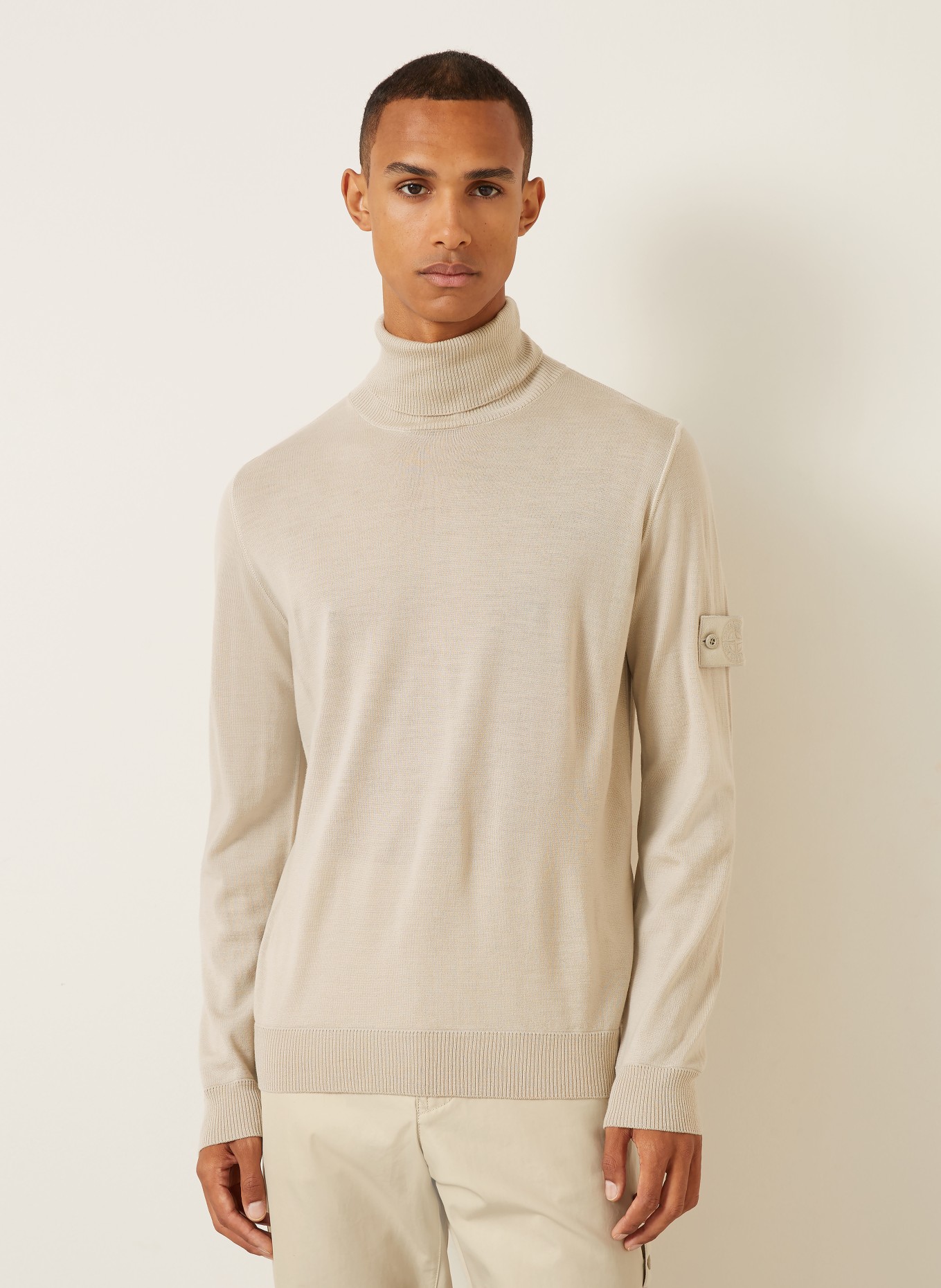 STONE ISLAND GHOST Turtleneck sweater: BEIGE