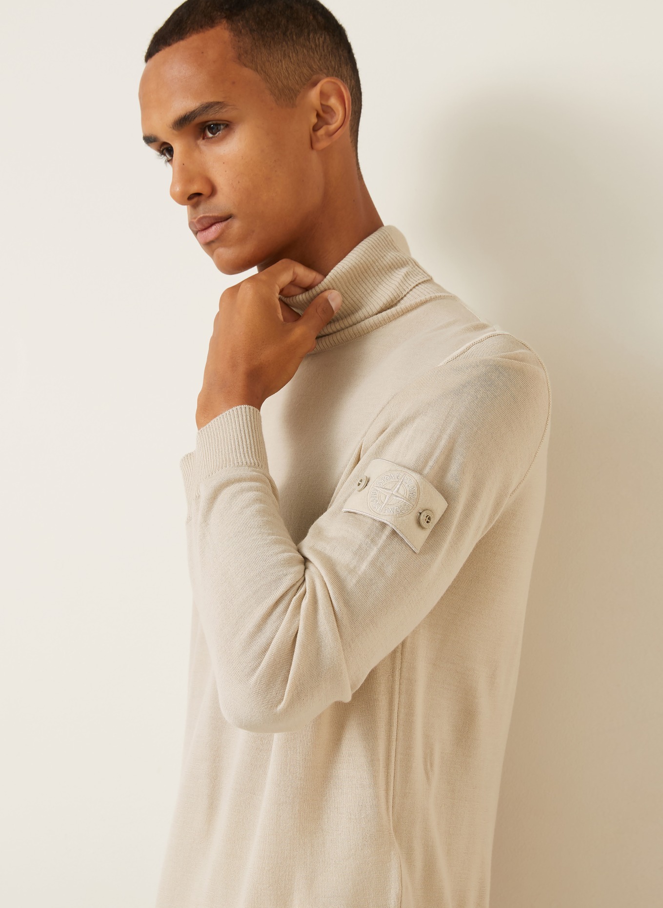 STONE ISLAND GHOST Turtleneck sweater: BEIGE