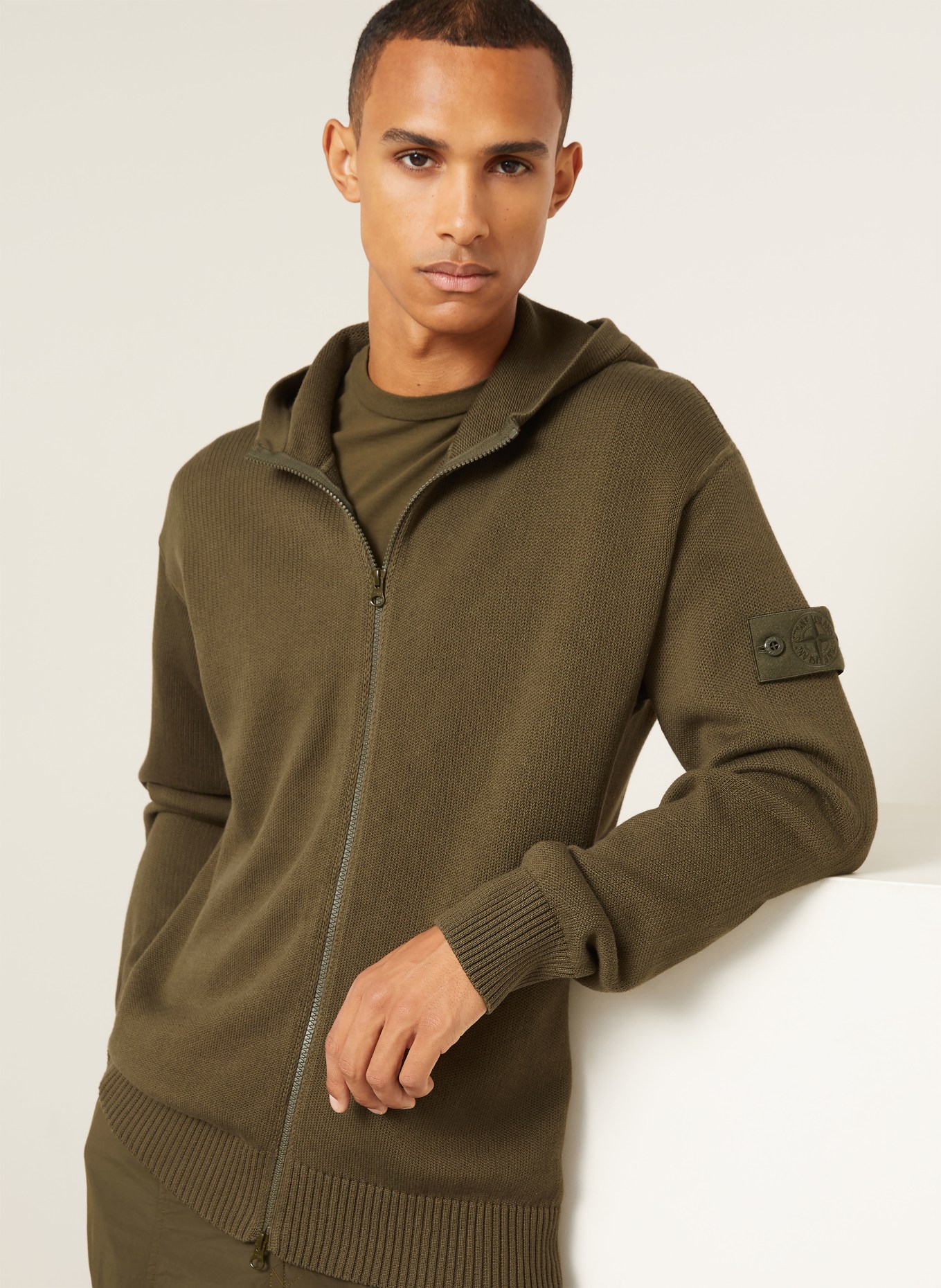 STONE ISLAND GHOST Cardigan: KHAKI