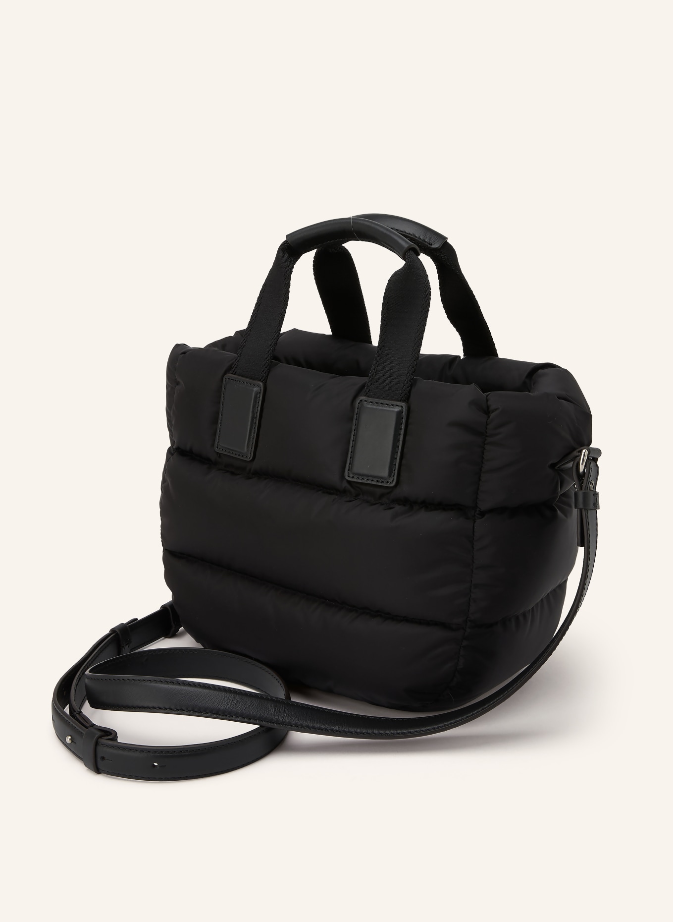 MONCLER Geantă de umăr MINI CARADOC: NEGRU / ARGINT