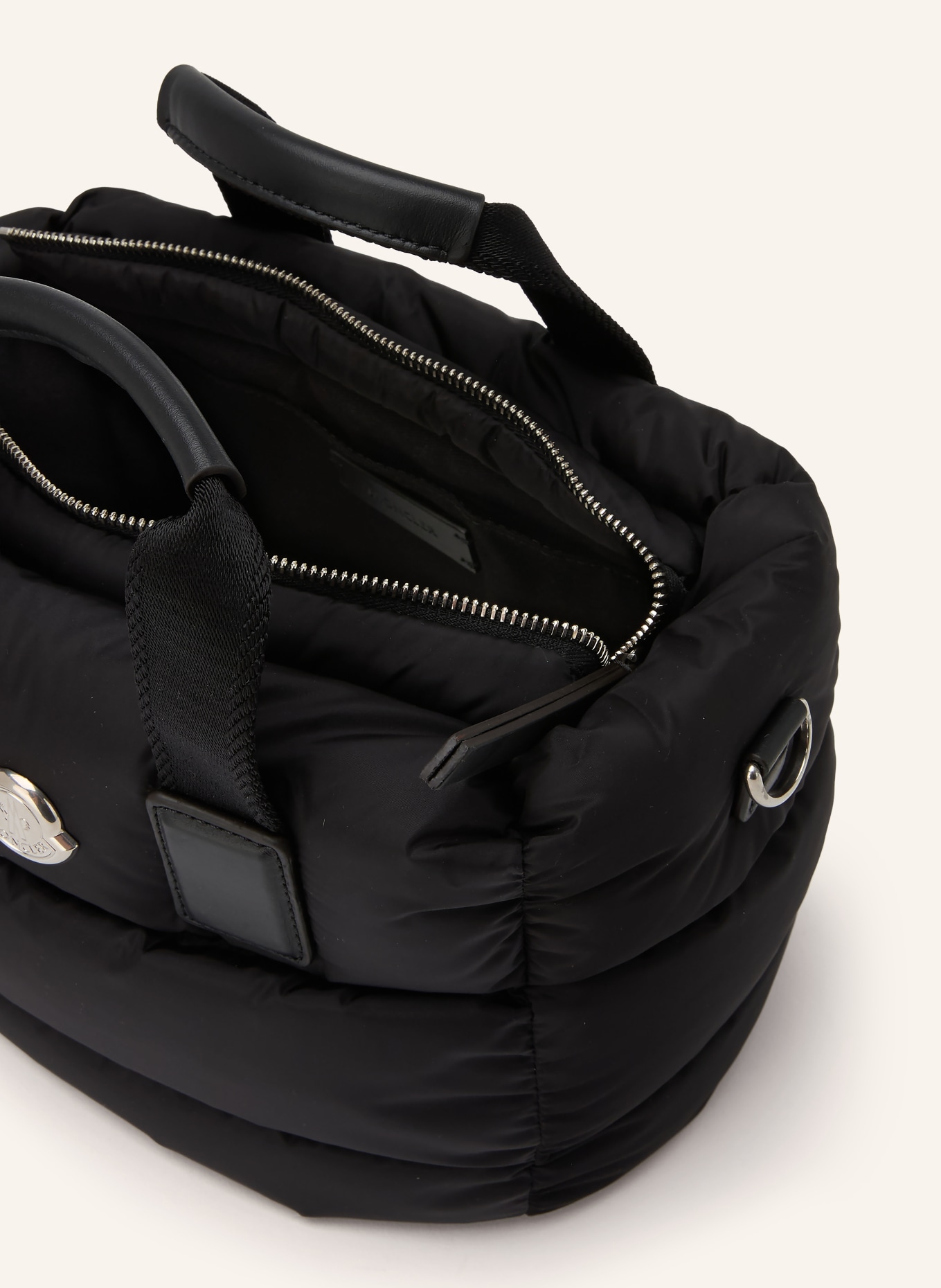 MONCLER Geantă de umăr MINI CARADOC: NEGRU / ARGINT