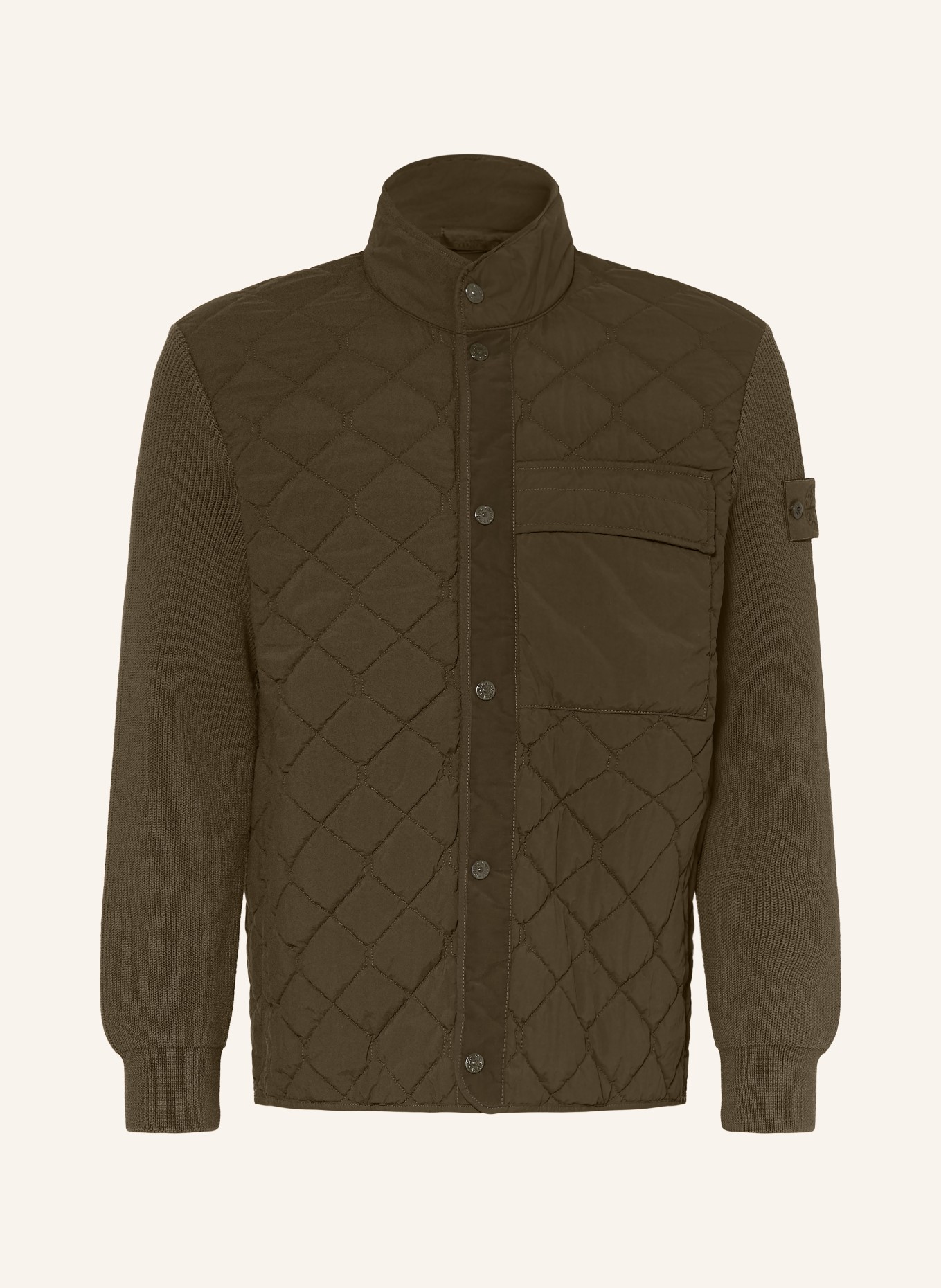 STONE ISLAND Prošívaná bunda GHOST z kombinace materiálů: KHAKI