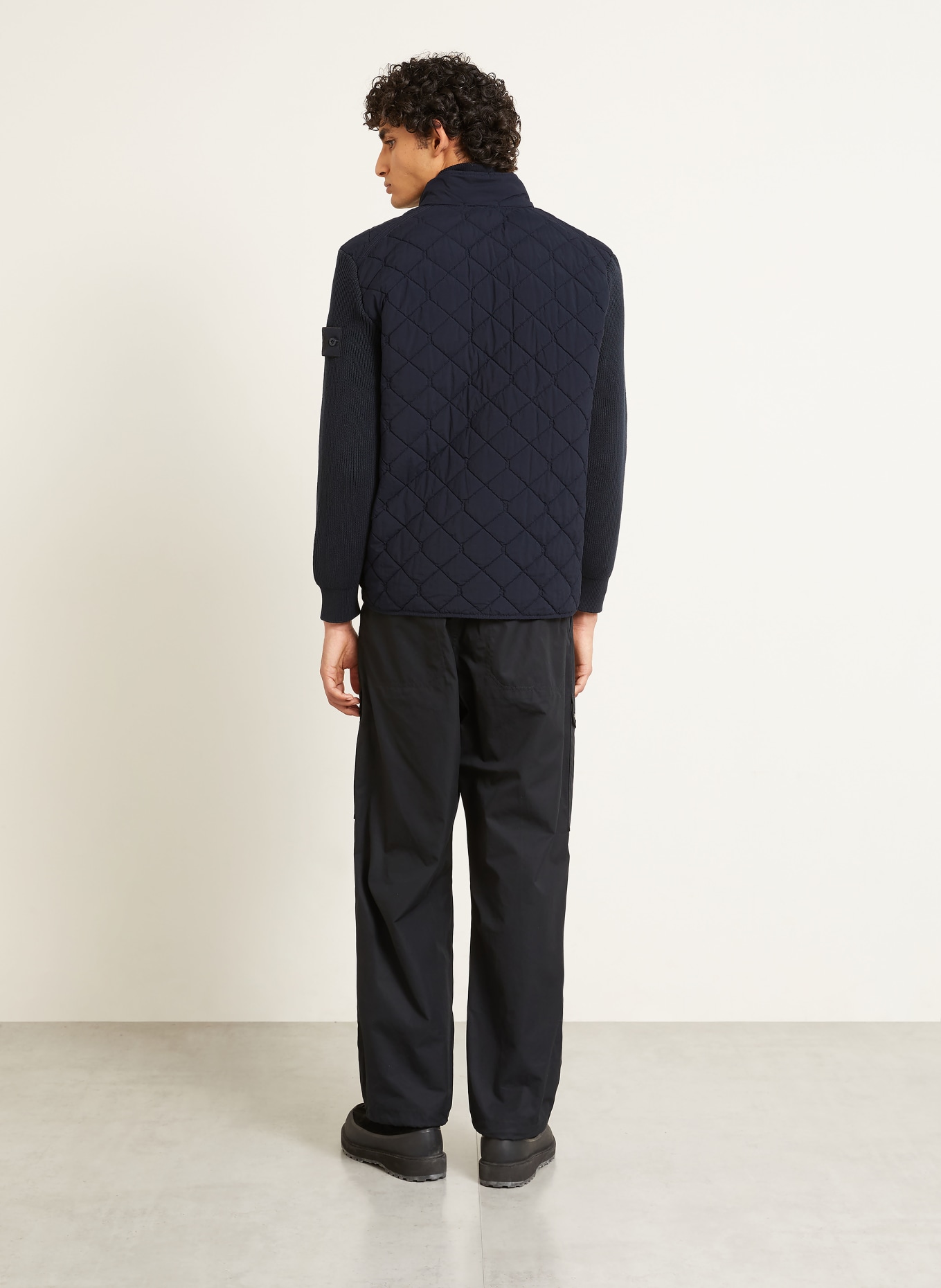 STONE ISLAND Gewatteerde jas GHOST in een mix van materialen: DONKERBLAUW