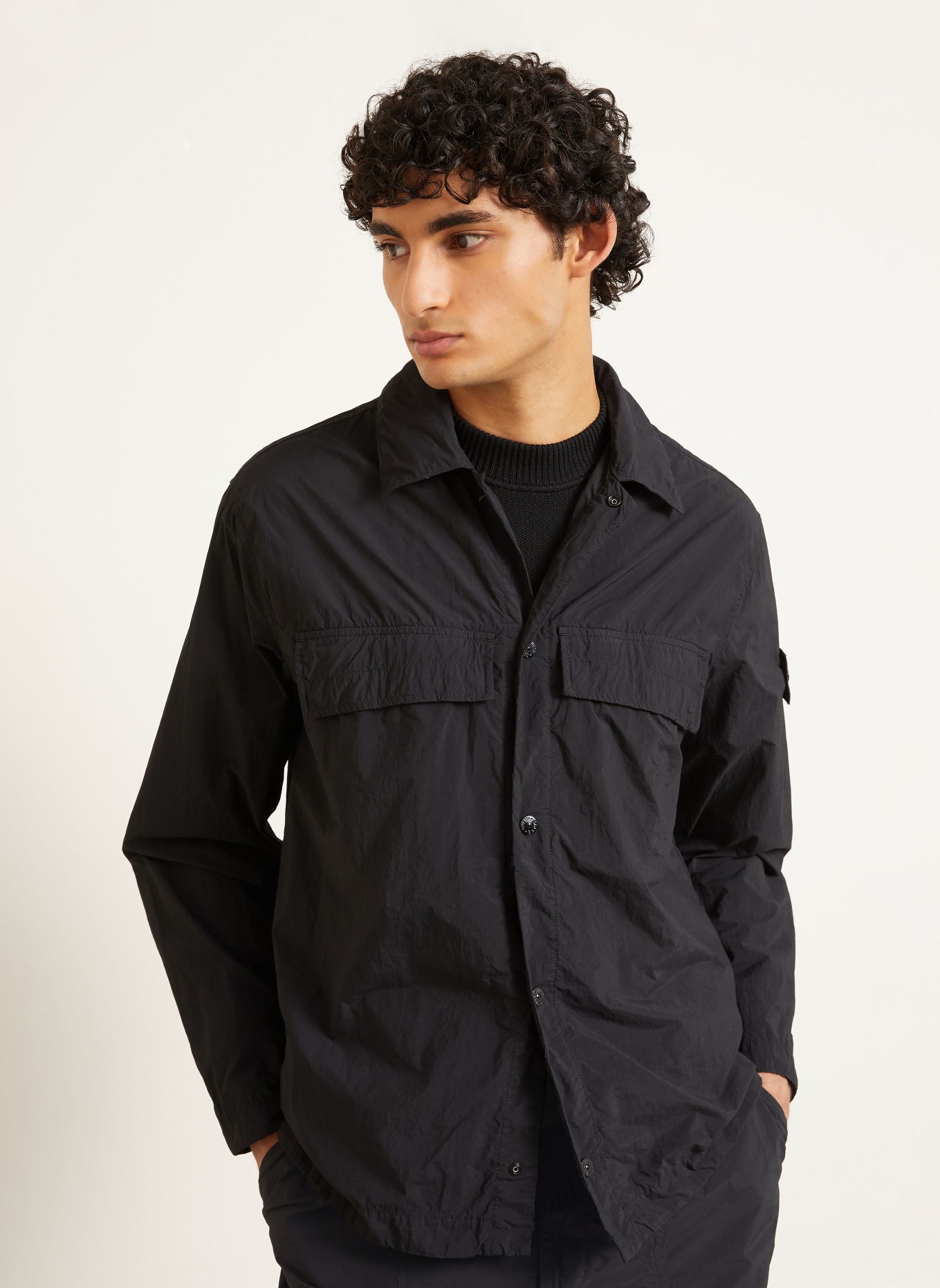 STONE ISLAND Overjacket GHOST: SCHWARZ