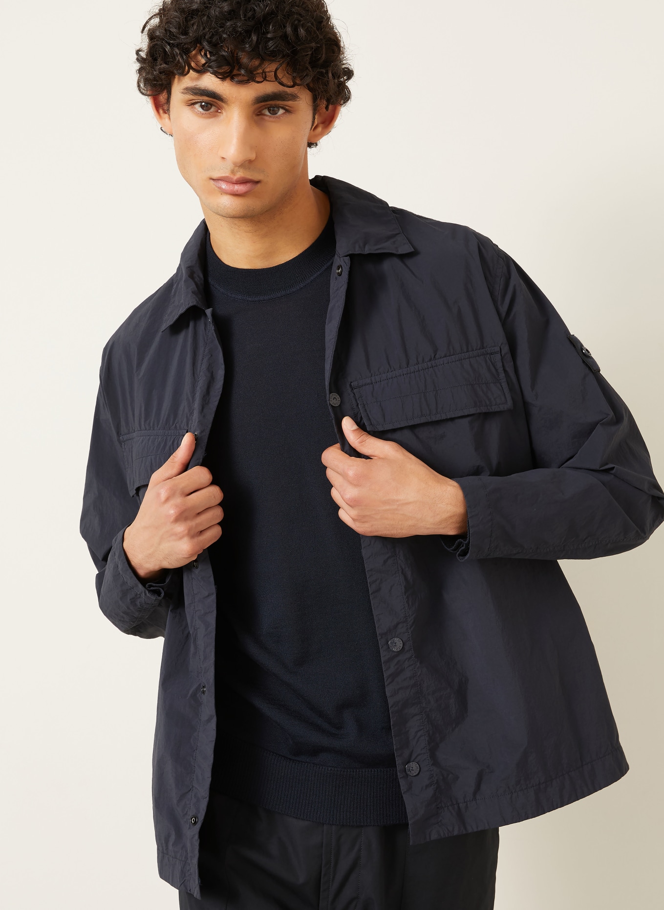 STONE ISLAND Overjacket GHOST: DONKERBLAUW
