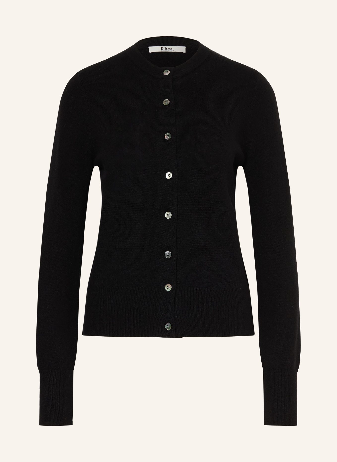 Rhea. Cashmere Cardigan: BLACK