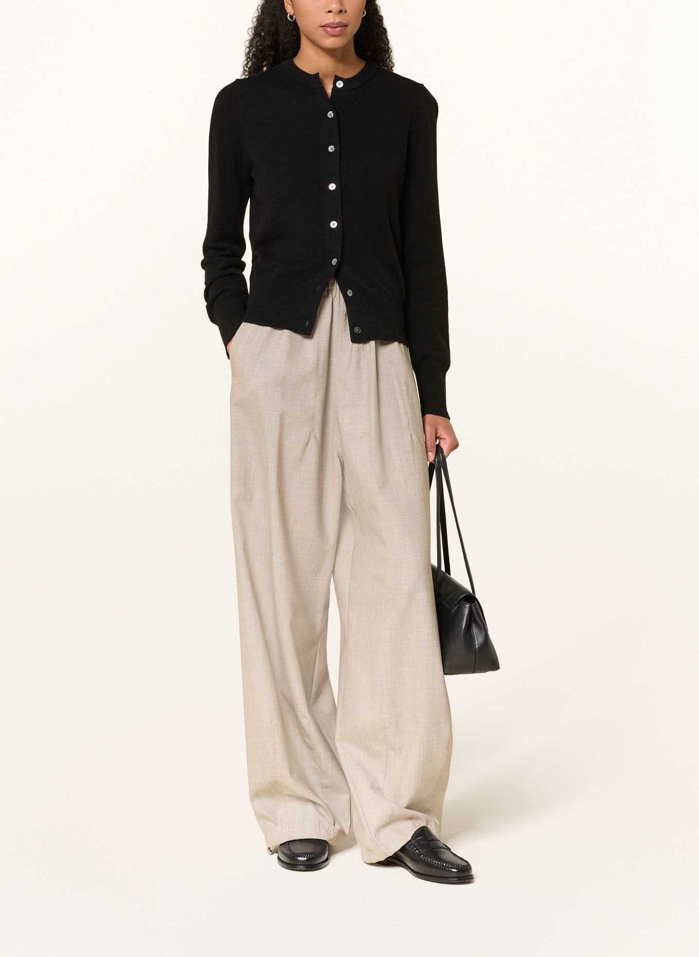 Rhea. Cashmere Cardigan: BLACK