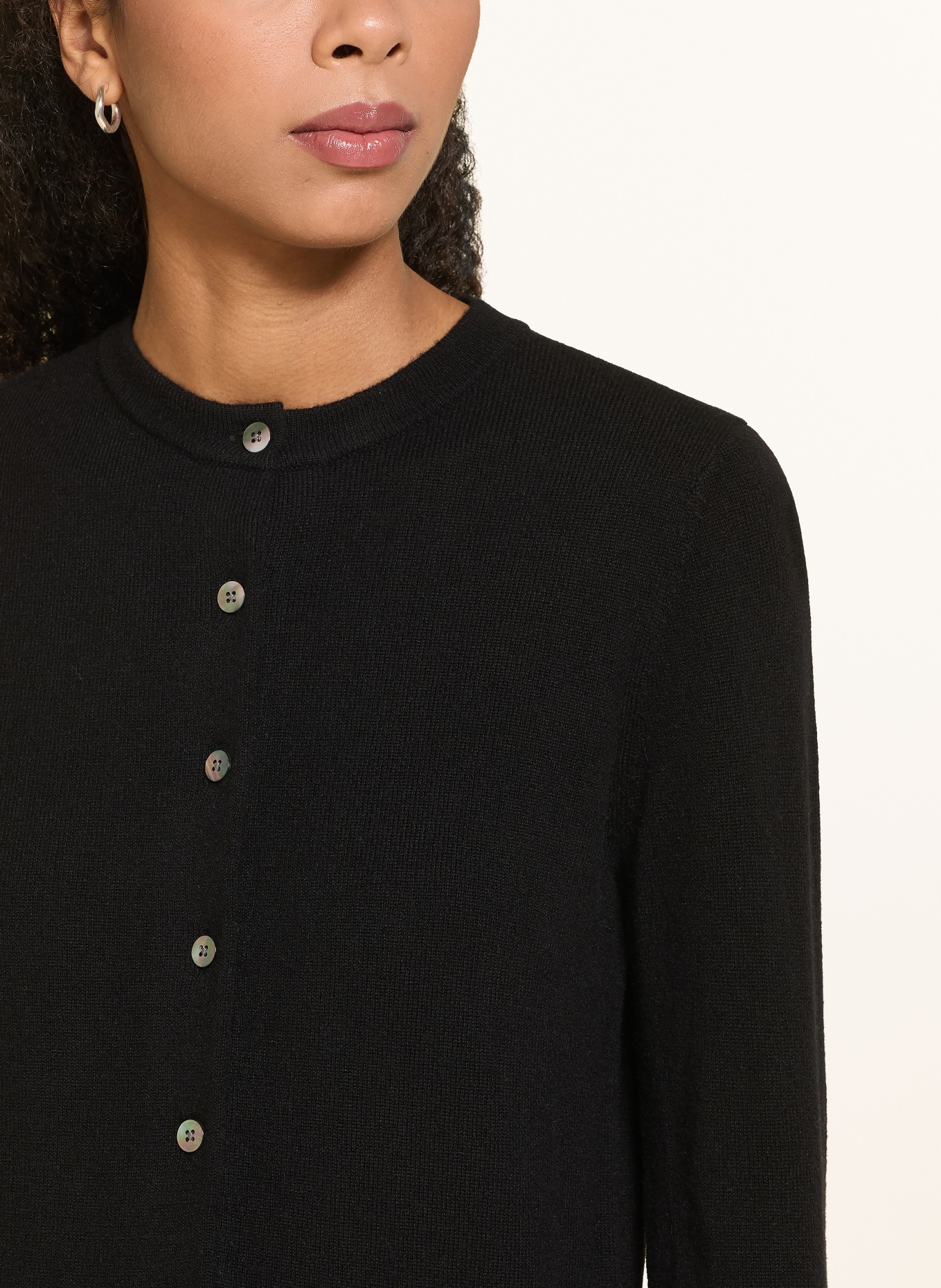 Rhea. Cashmere Cardigan: BLACK