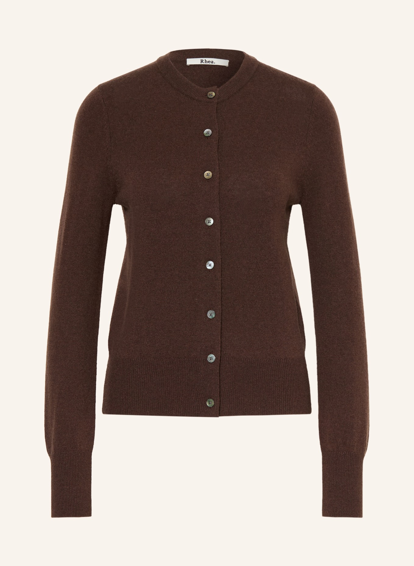 Rhea. Cardigan: DARK BROWN