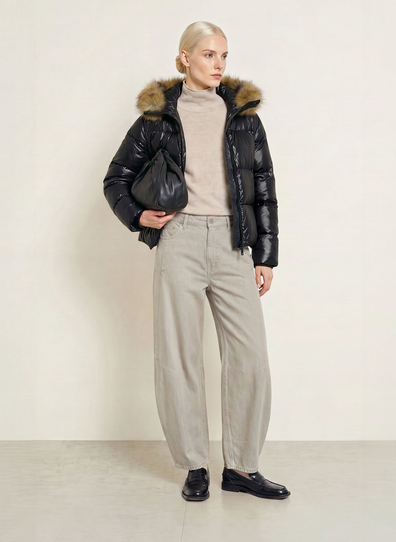 darling harbour Steppjacke mit Kunstfell: BLACK