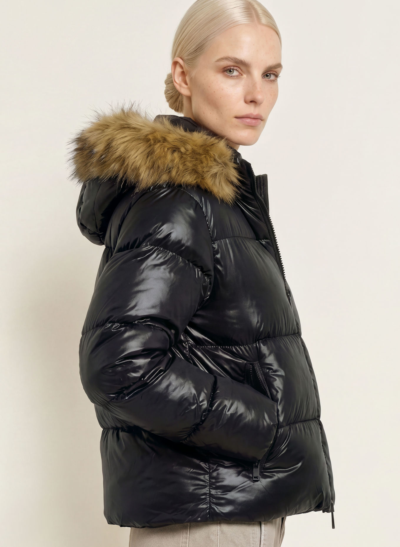 darling harbour Steppjacke mit Kunstfell: BLACK