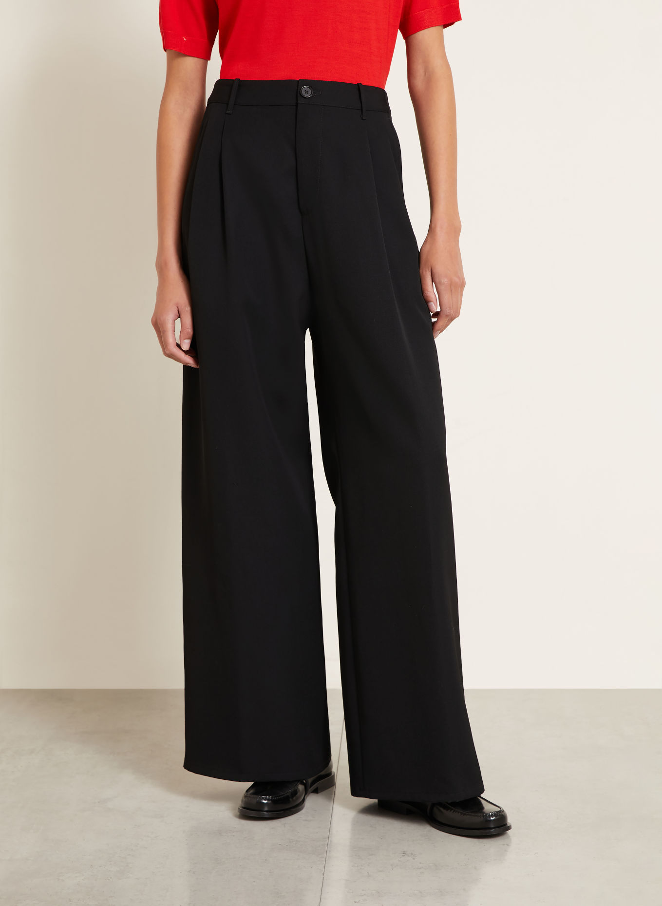 JIL SANDER Wide-leg trousers: BLACK