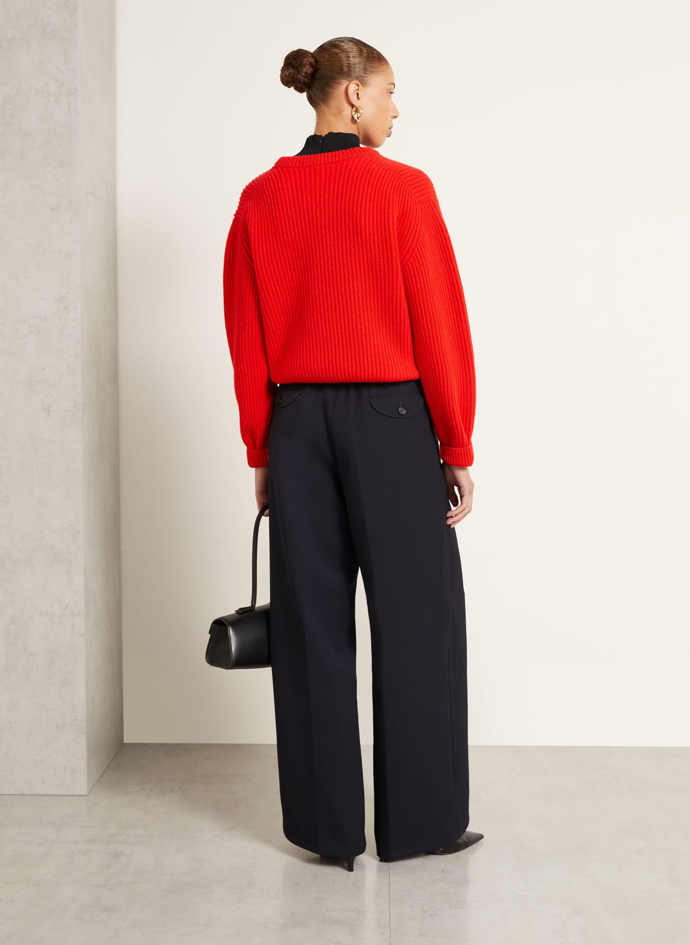 JIL SANDER Wide-leg trousers: DARK BLUE