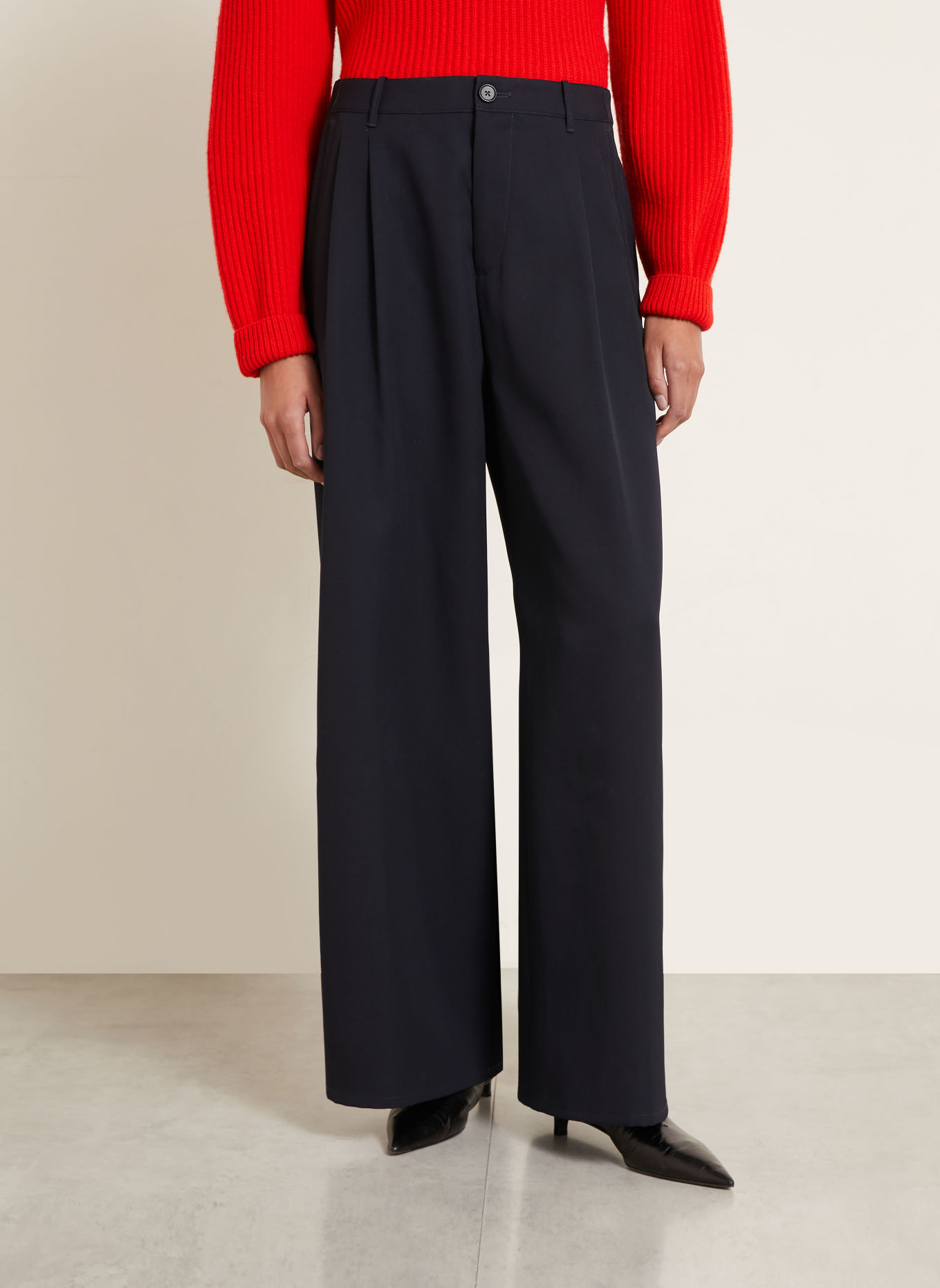 JIL SANDER Wide-leg trousers: DARK BLUE