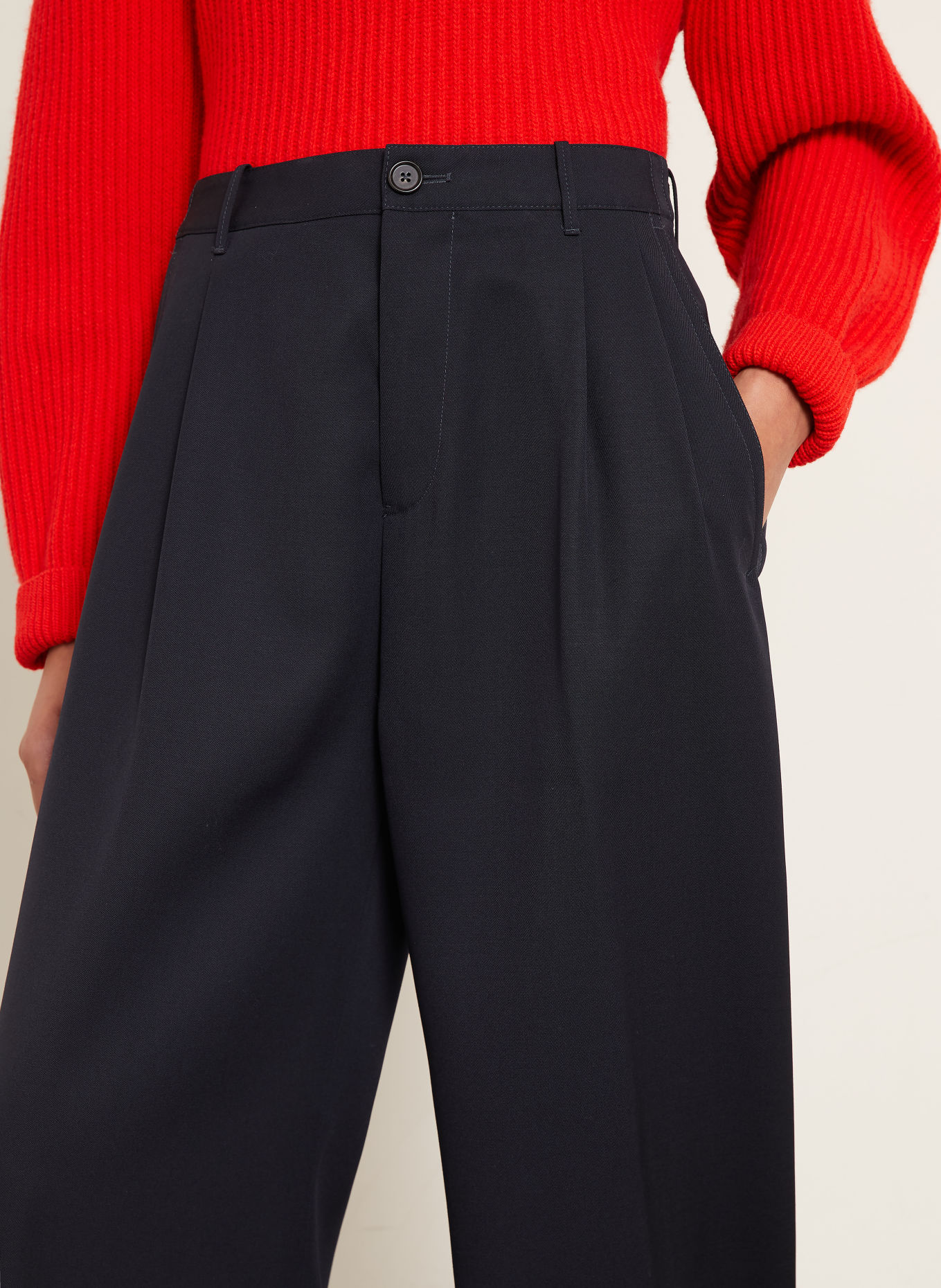 JIL SANDER Wide-leg trousers: DARK BLUE
