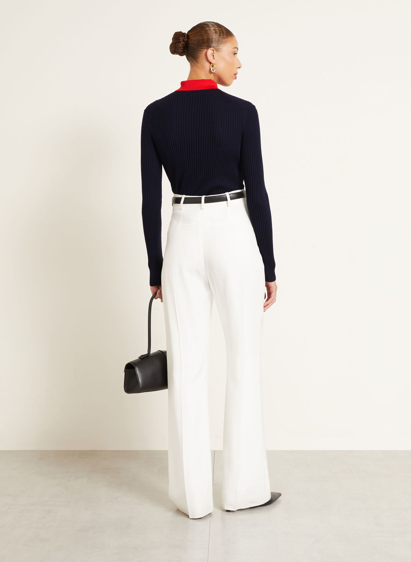 JIL SANDER Koszulka polo z dzianiny: GRANATOWY / CZERWONY
