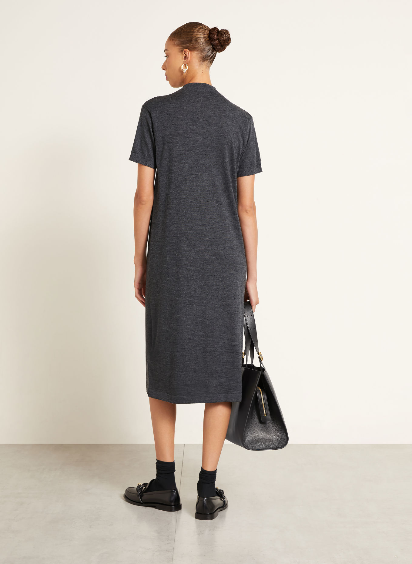 JIL SANDER Pletené šaty: TMAVĚ ŠEDÁ