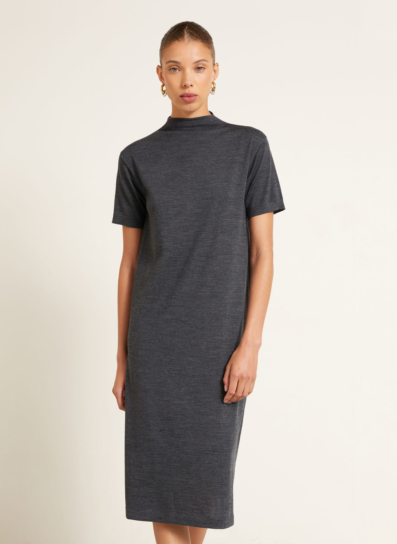 JIL SANDER Pletené šaty: TMAVĚ ŠEDÁ