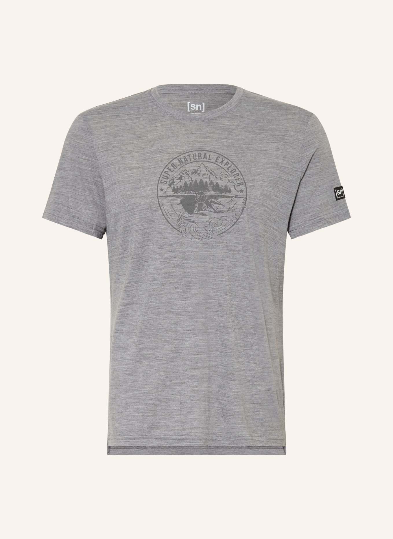 super.natural T-shirt EXPLORING met merinowol: GRIJS