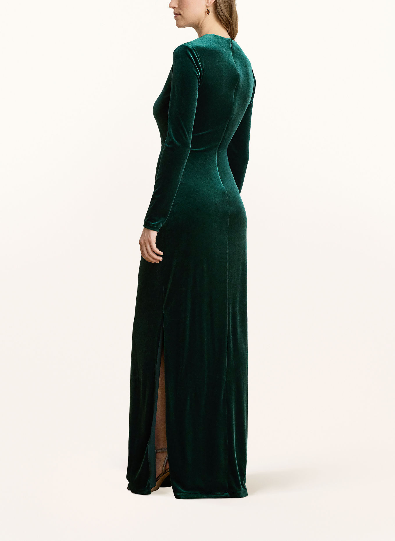 LAUREN RALPH LAUREN Velvet evening dress: DARK GREEN