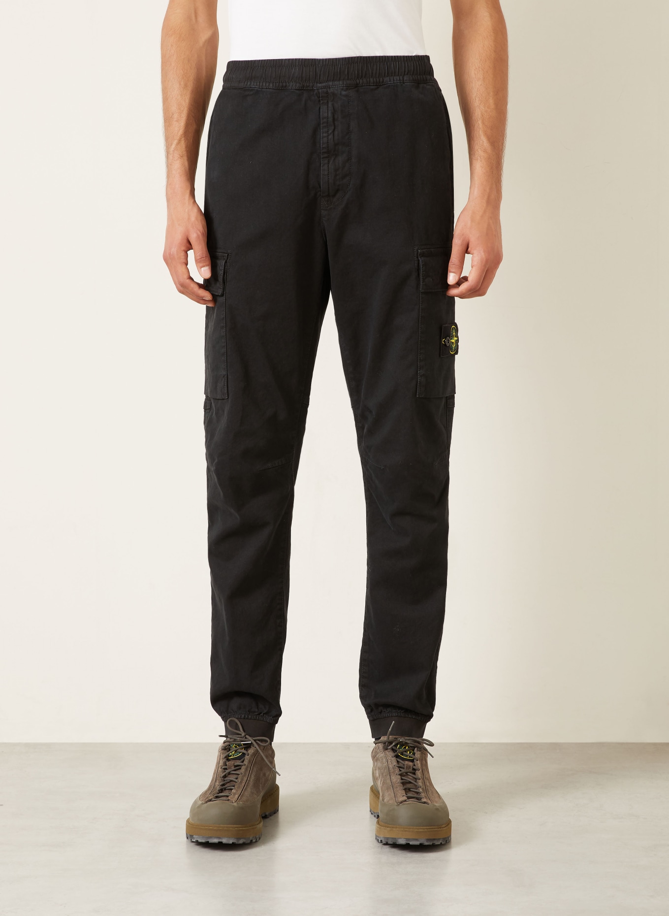 STONE ISLAND Cargobroek, regular tapered fit: ZWART